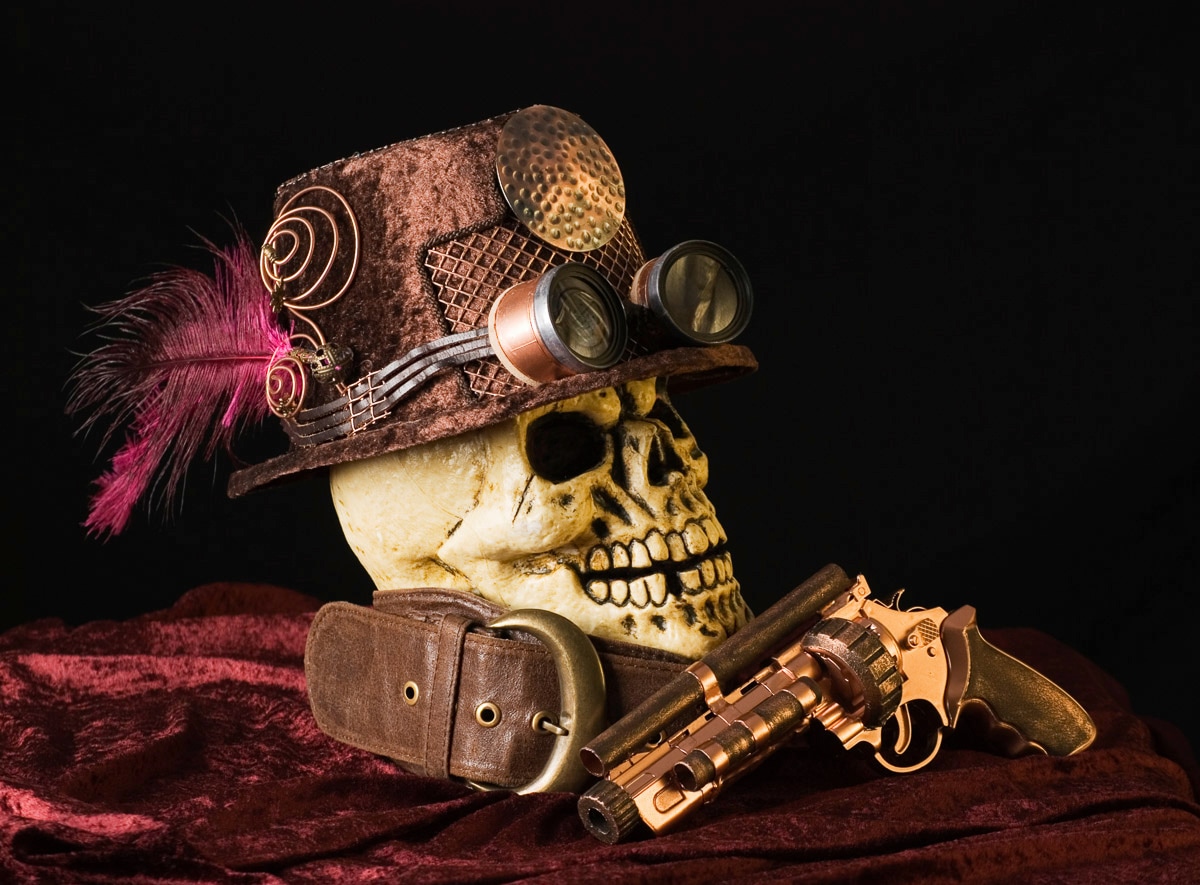 Papermoon Fototapete "Steampunk totenkopf"