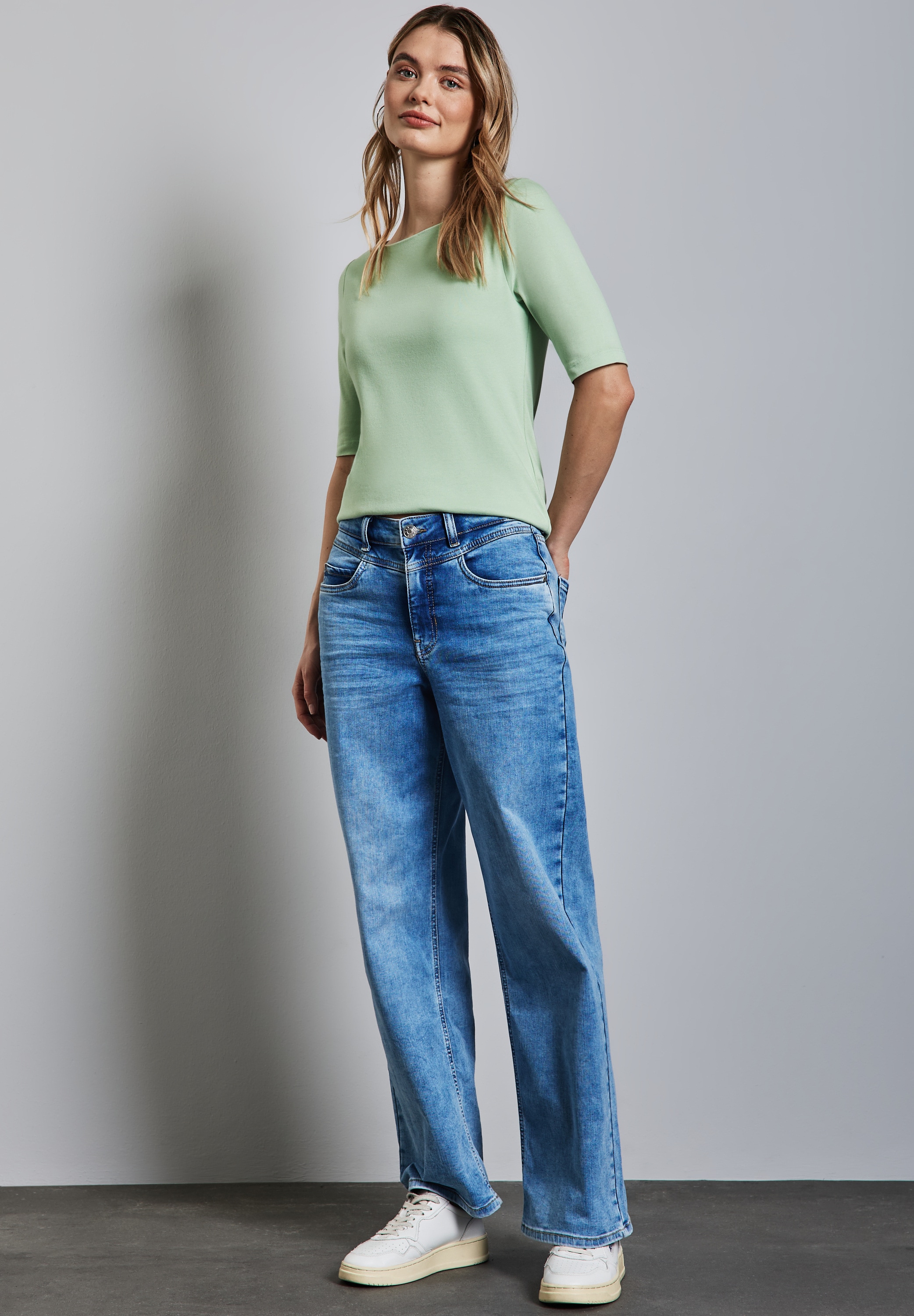STREET ONE T-Shirt, mit U-Boot-Ausschnitt