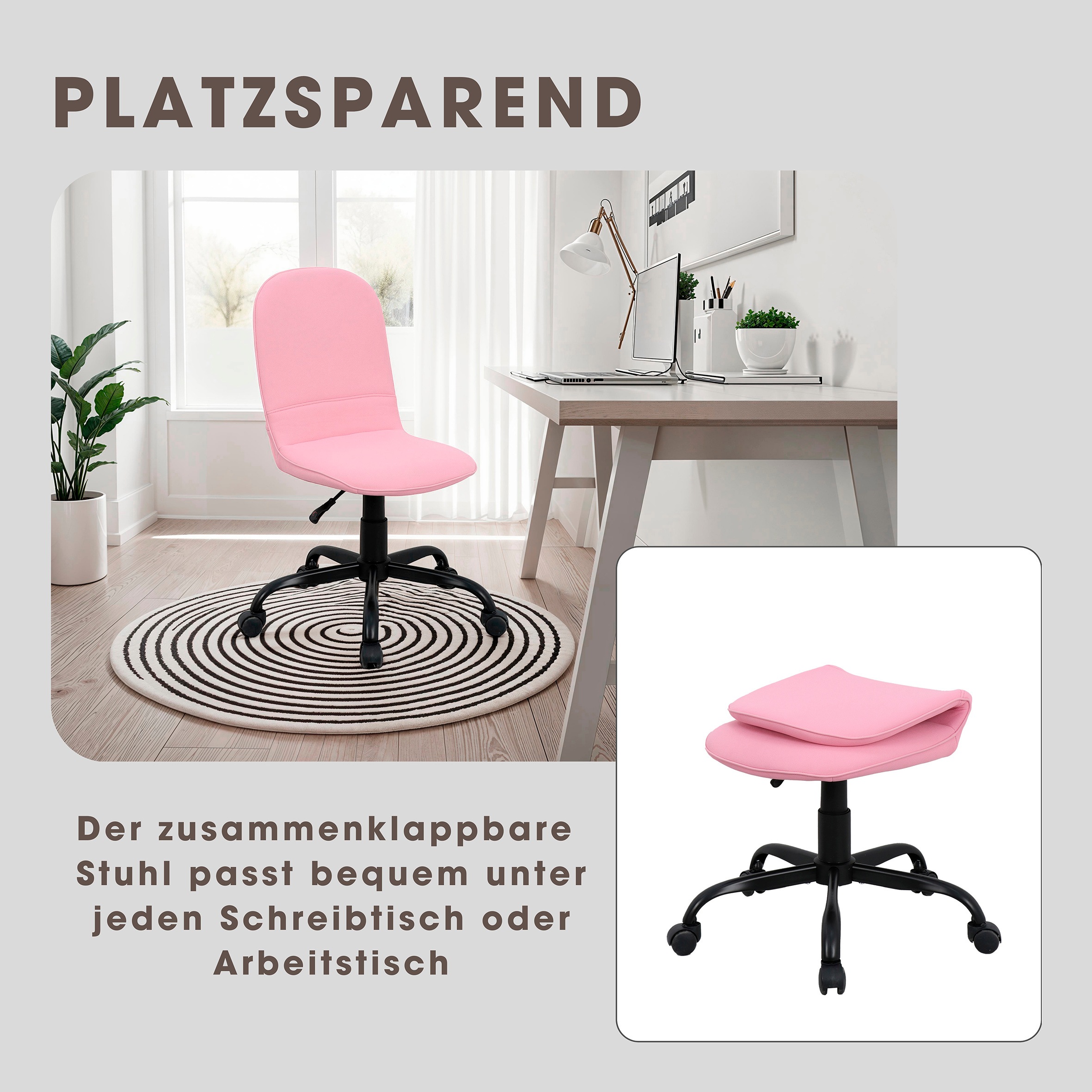 byLIVING Bürostuhl »Trolly«, 1 St., Webstoff, moderner Kinderstuhl / Drehstuhl, clever zusammenklappbar