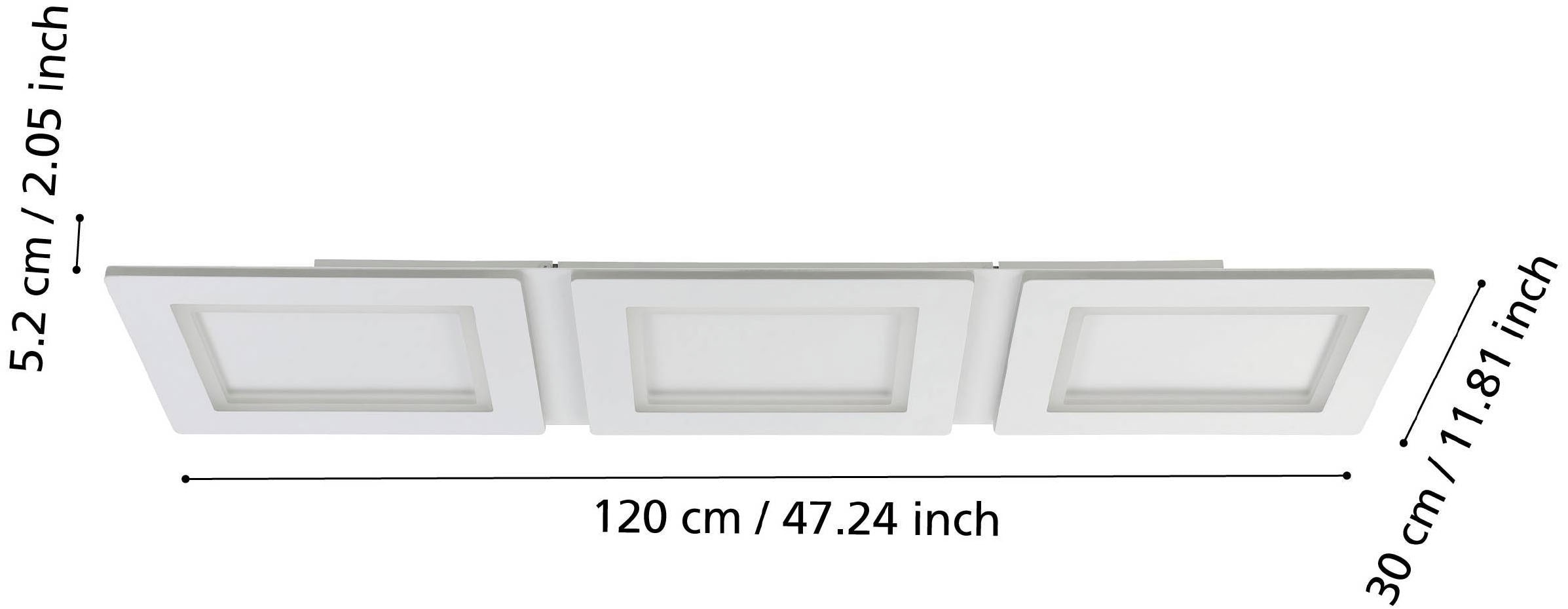 EGLO Deckenleuchte »Padrogiano-Z Deckenleuchte, ZigBee 3.0, App und Sprachsteuerung, Lampe« LED-Modul 1 Stk. Kaltweiß | RGB ZigBee, App und Sprachsteuerung Alexa, RGB, dimmbar, Lampe, 120x30cm