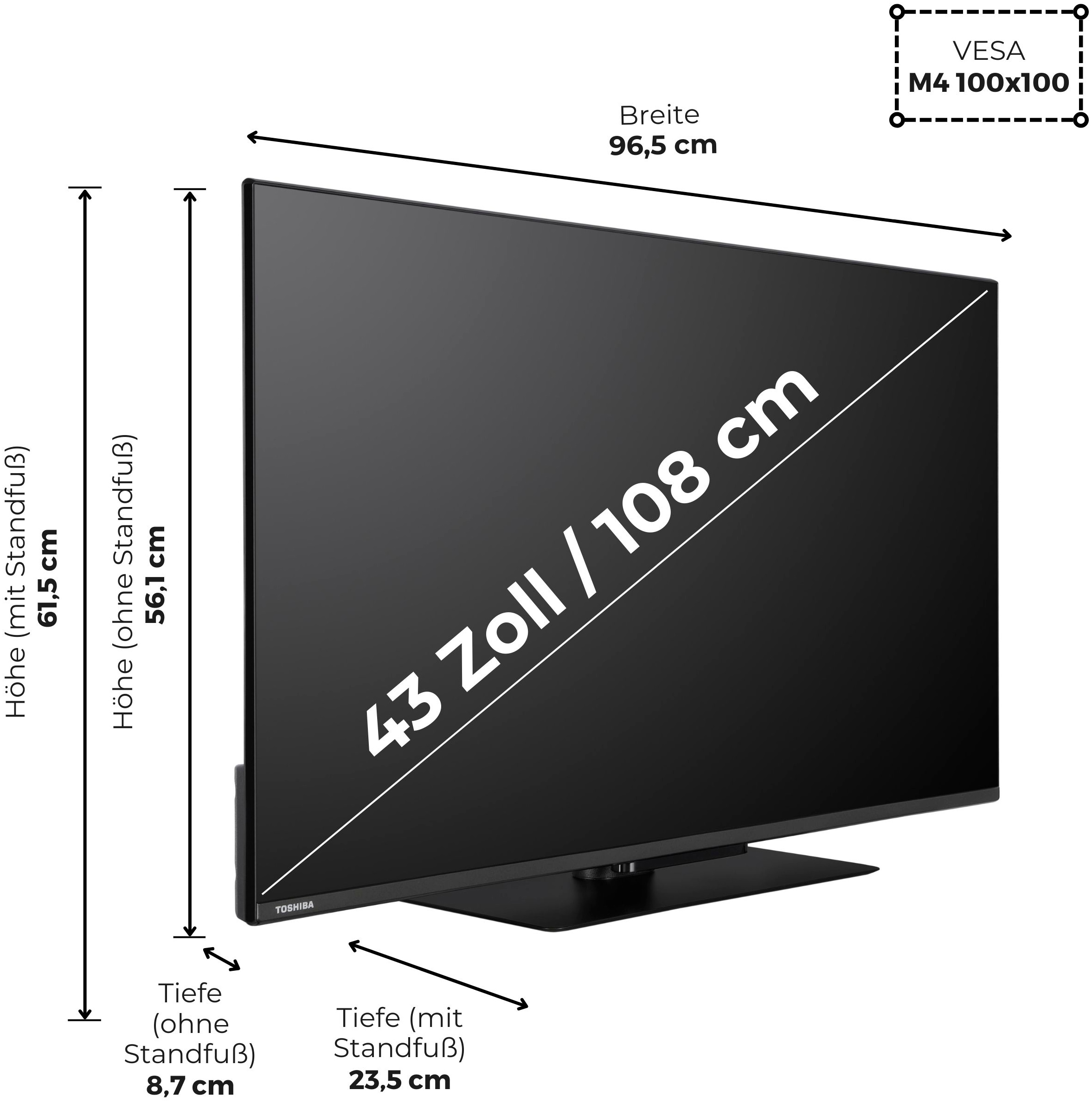 Toshiba LED-Fernseher »43UV3463DA« 108 cm/43 ″ Smart-TV