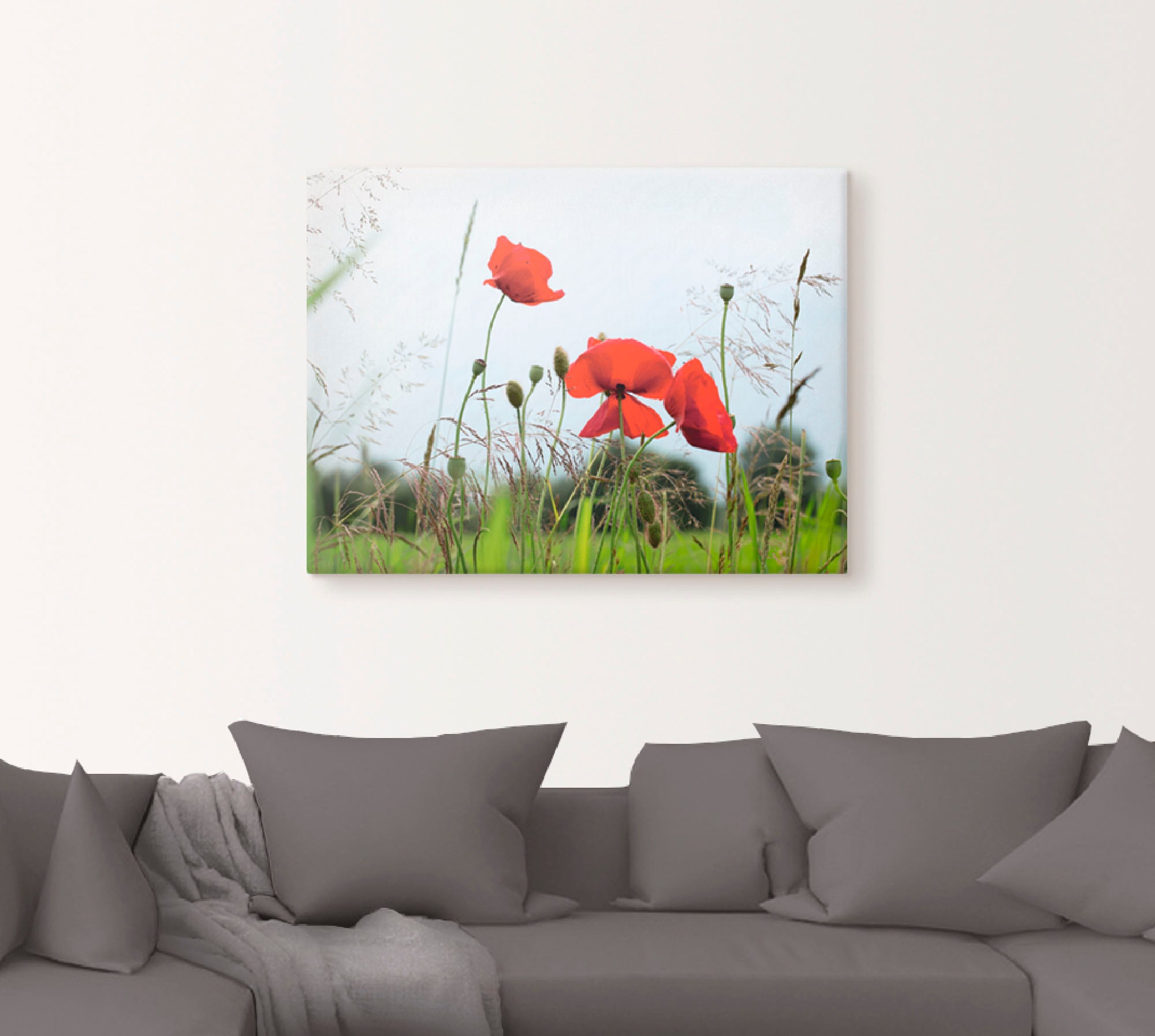 Artland Leinwandbild »Mohnblumen I«, Blumen, (1 St.), auf Keilrahmen gespannt