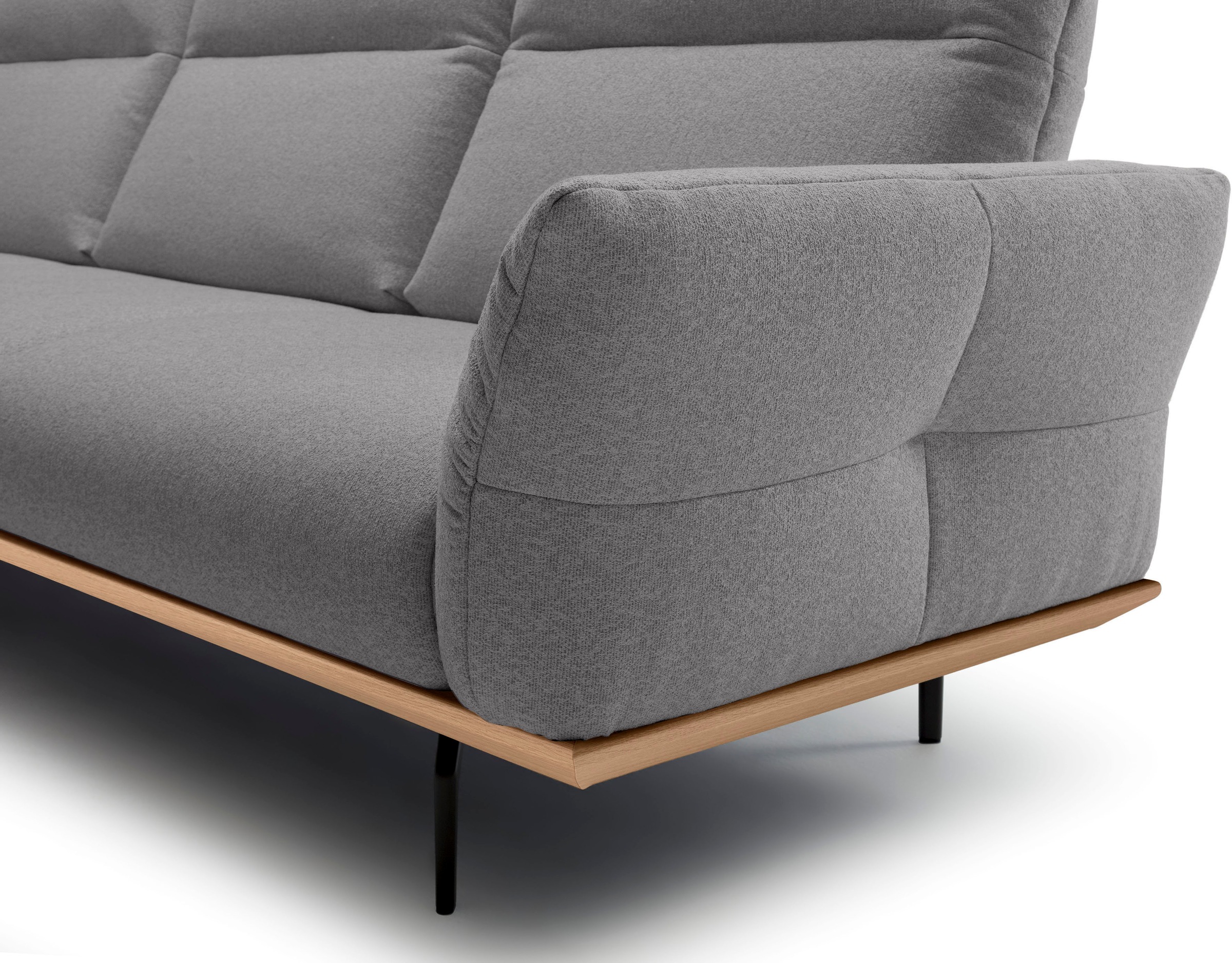 Creation BY ROLF BENZ Ecksofa »CR.460«, Sockel in Eiche, Alugussfüße in umbragrau, Breite 298 cm