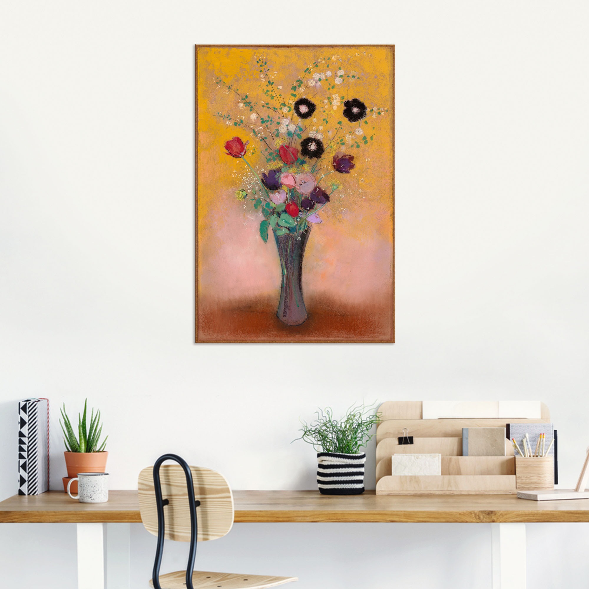 Artland Alu-Dibond-Druck »Vase mit Blumen. 1916«, Blumenbilder, (1 St.), für Innen- und Außenbereich geeignet, Outdoorbild