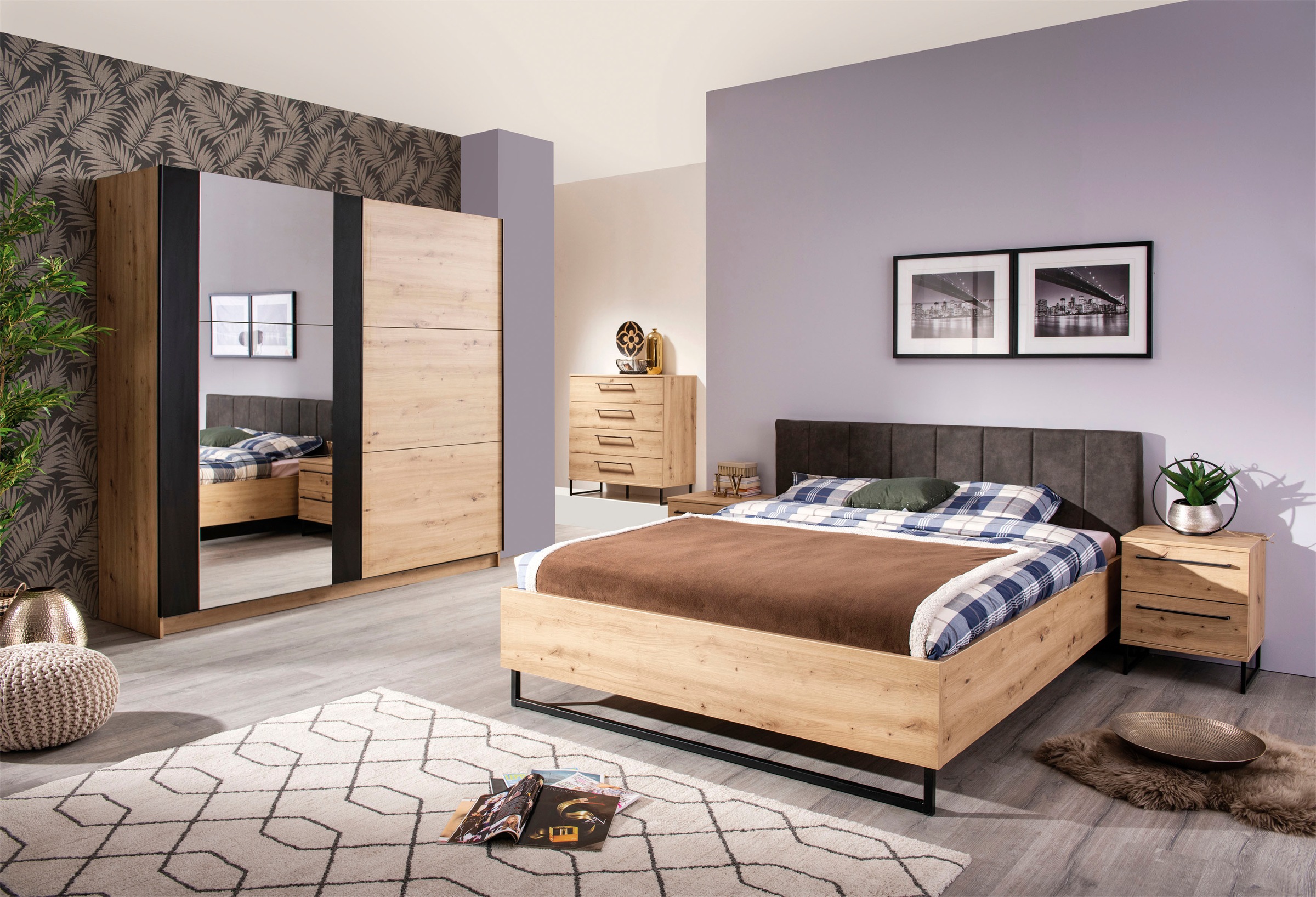 Home affaire Schlafzimmer-Set "Sardinia" Set, 4 Stk. tlg. aus FSC-zertifiziertem Holzwerkstoff, Made in Europe