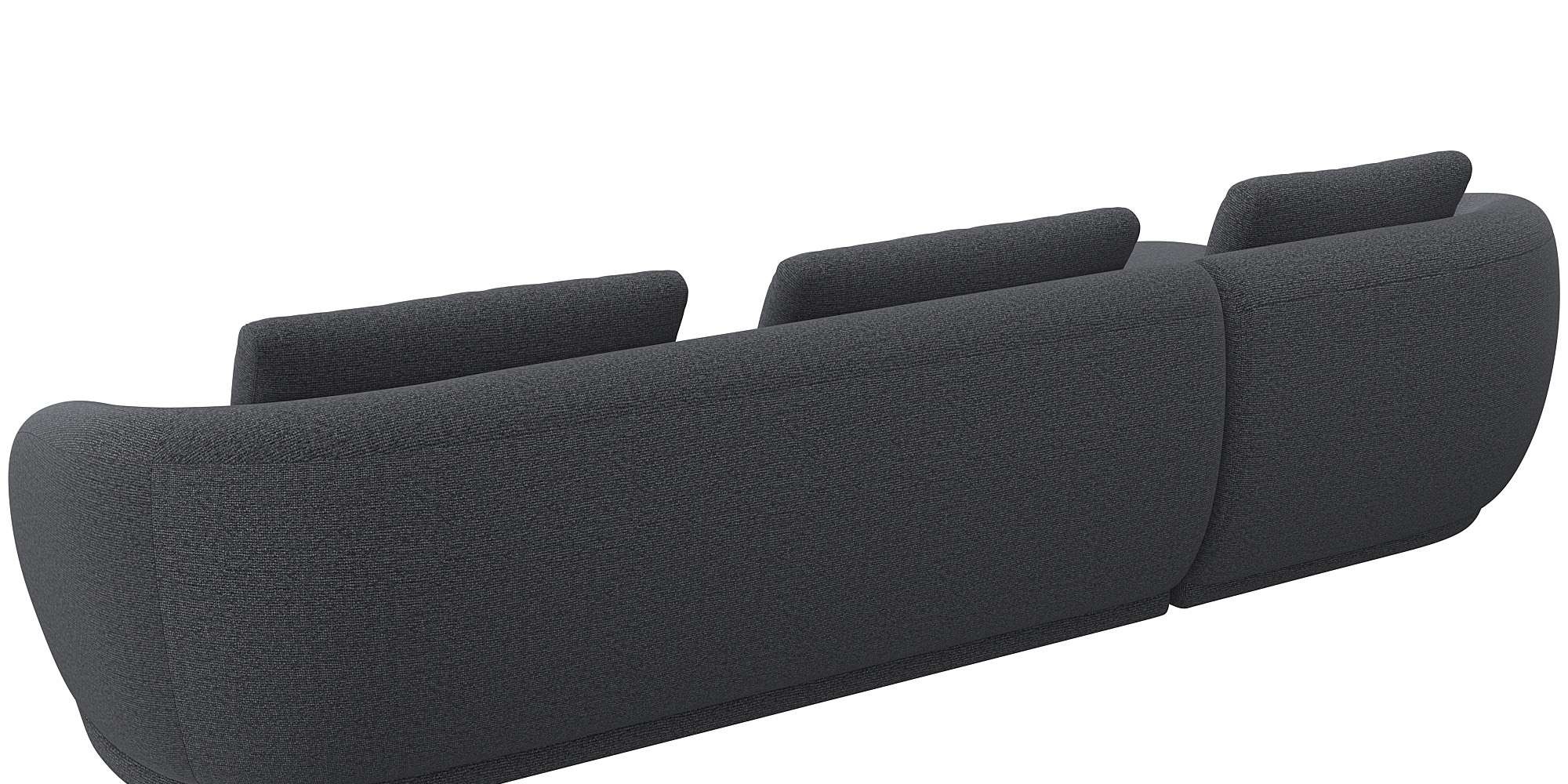 FLEXLUX Wohnlandschaft »Torino, rund, L-Form, Sofa-Ecke mit Recamiere, Longchair-Sofa«, Modernes, organisches Sofa-Design, Kaltschaum, Wellenunterfederung