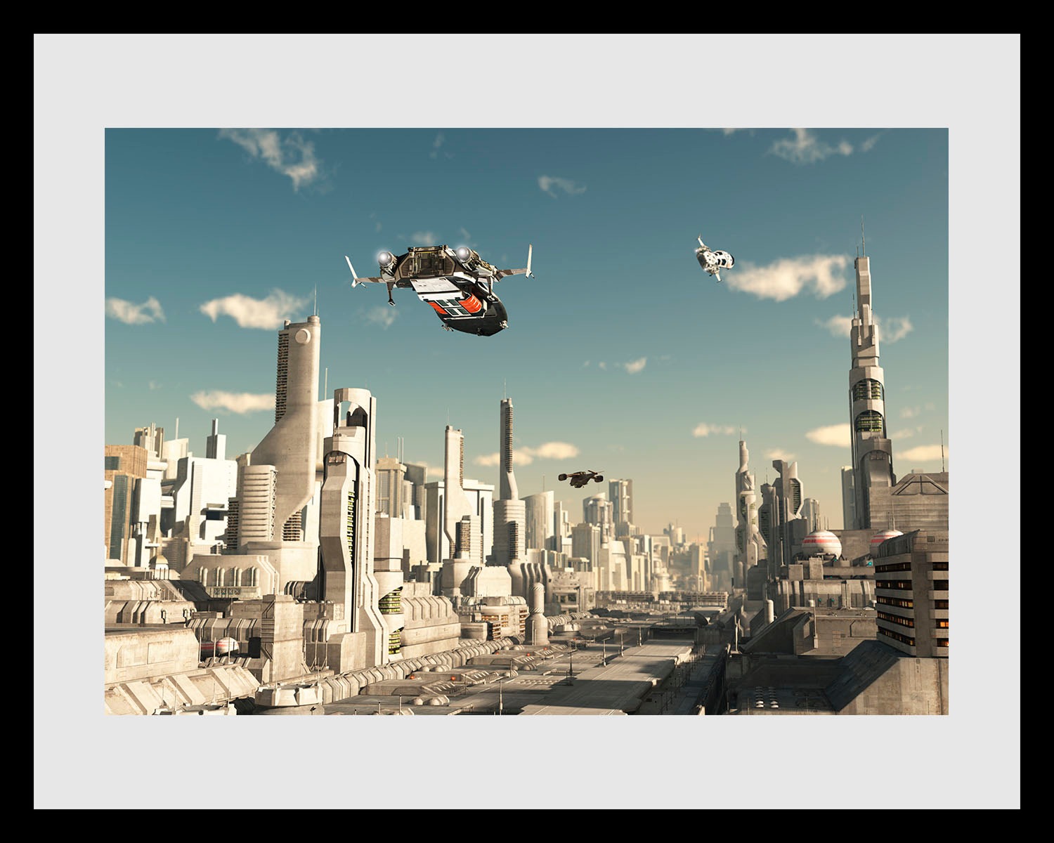 queence Bild "FUTURAMA", Städte-Stadt-Flugzeuge-Himmel-Film, (1 St.), HD Pr günstig online kaufen