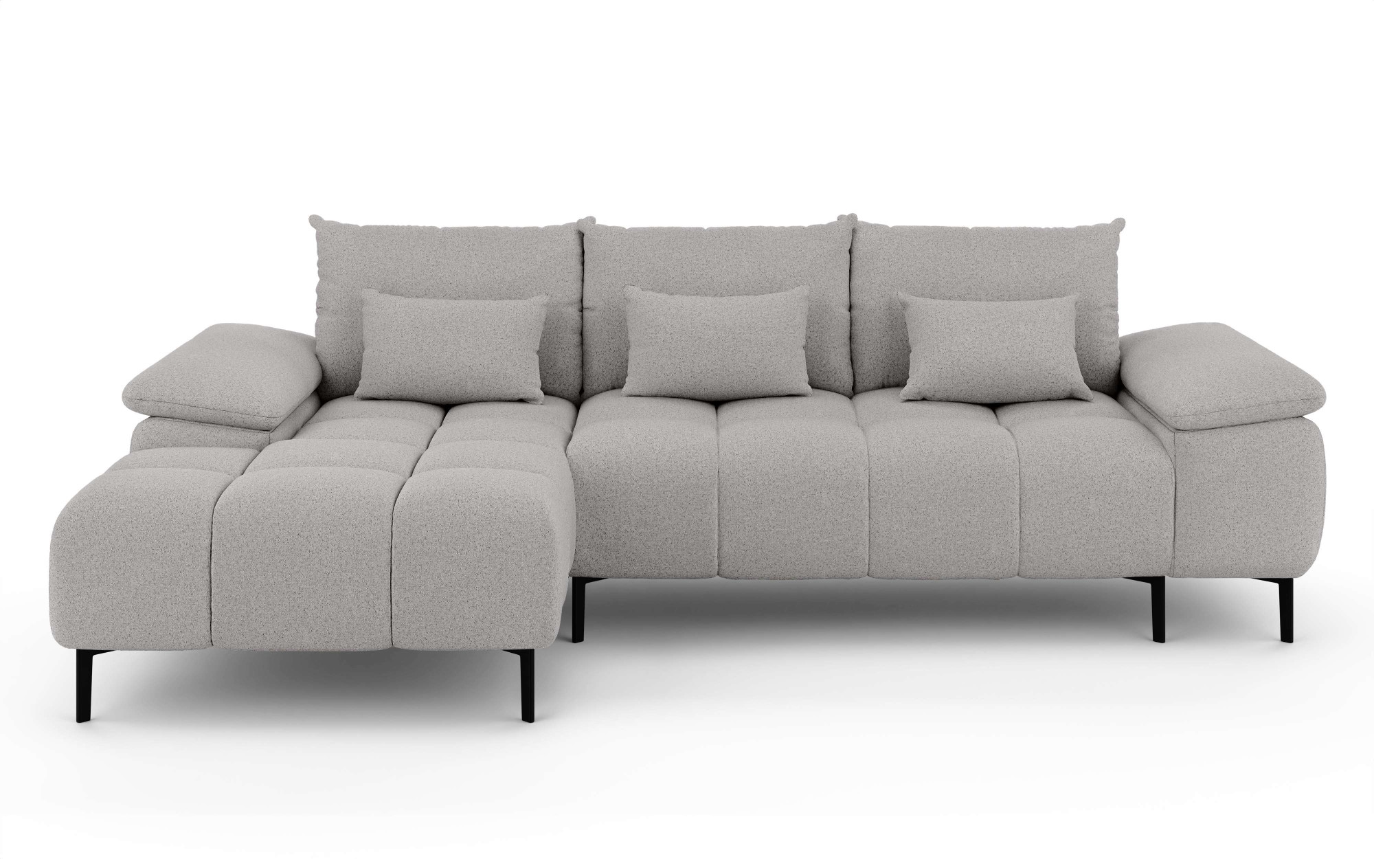 INOSIGN Ecksofa »DROMARA Schlafsofa mit Bettkasten, Maße: B/T/H 277/141/91 cm«, L-Form mit Recamiere rechts/links bestellbar, Wellenunterfederung
