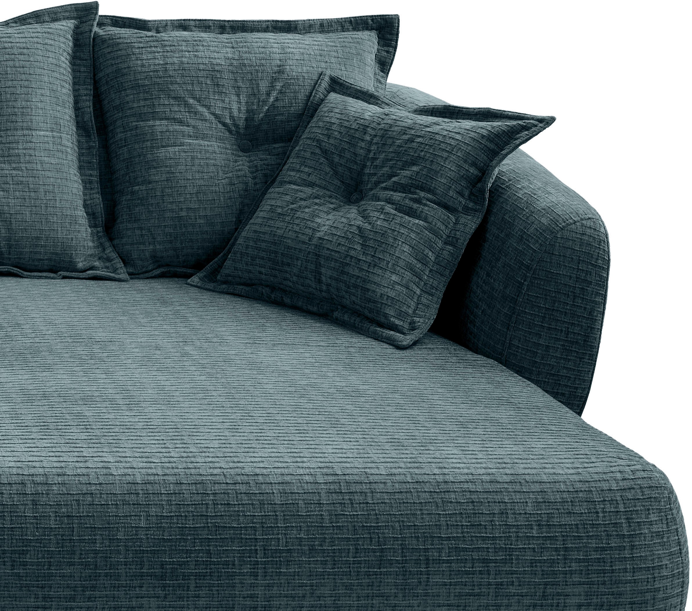 Home affaire Ecksofa »Baggio Stellmaße 277/162 cm, modern & elegant, hoher Fuß« L-Form, schwarze Metallfüße