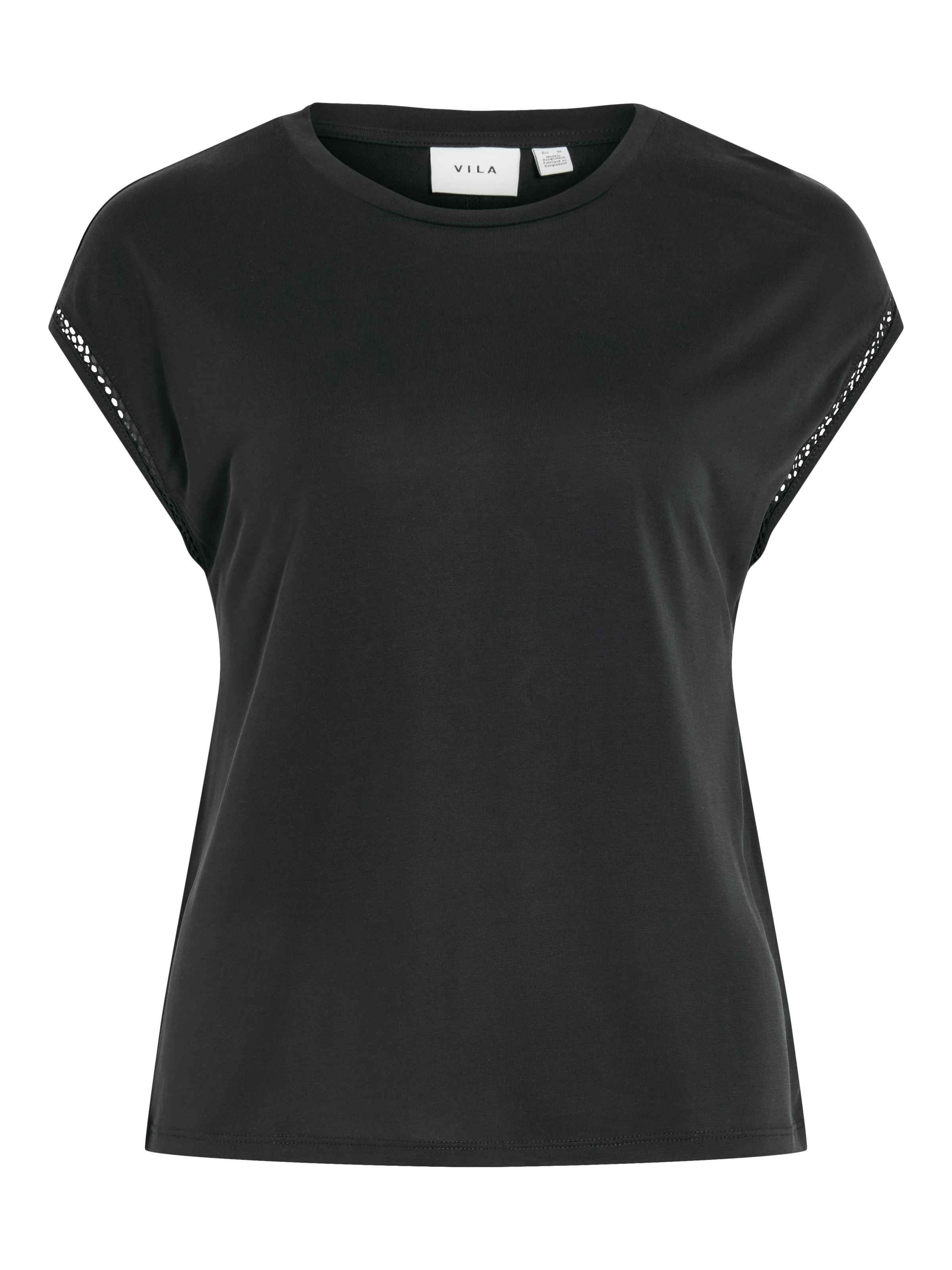 Vila Kurzarmshirt "VIMODALA C/S O-NECK DETAIL TOP - NOOS" günstig online kaufen