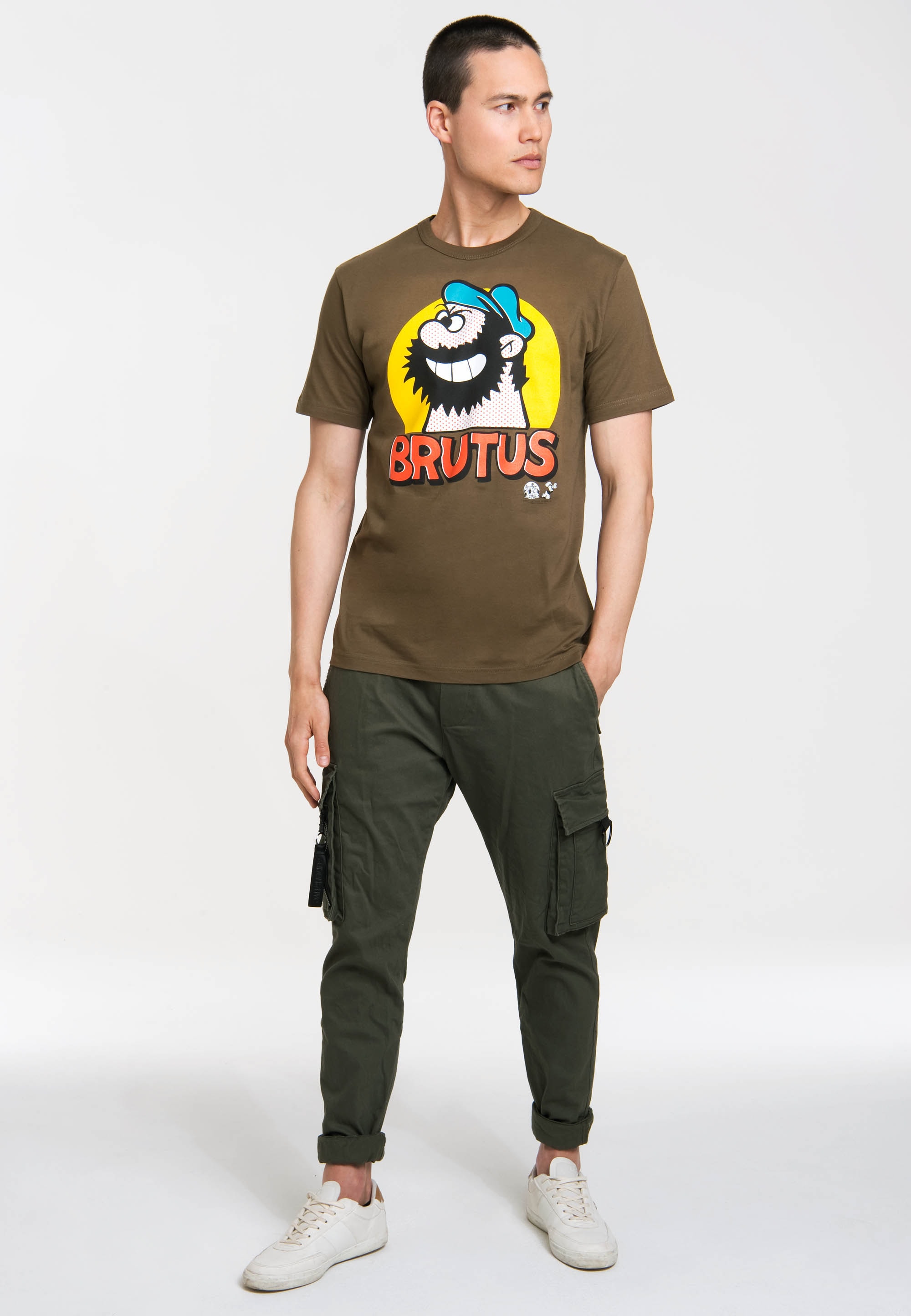 LOGOSHIRT T-Shirt »Popeye - Brutus Popart«, mit kultigem Brutus-Frontprint
