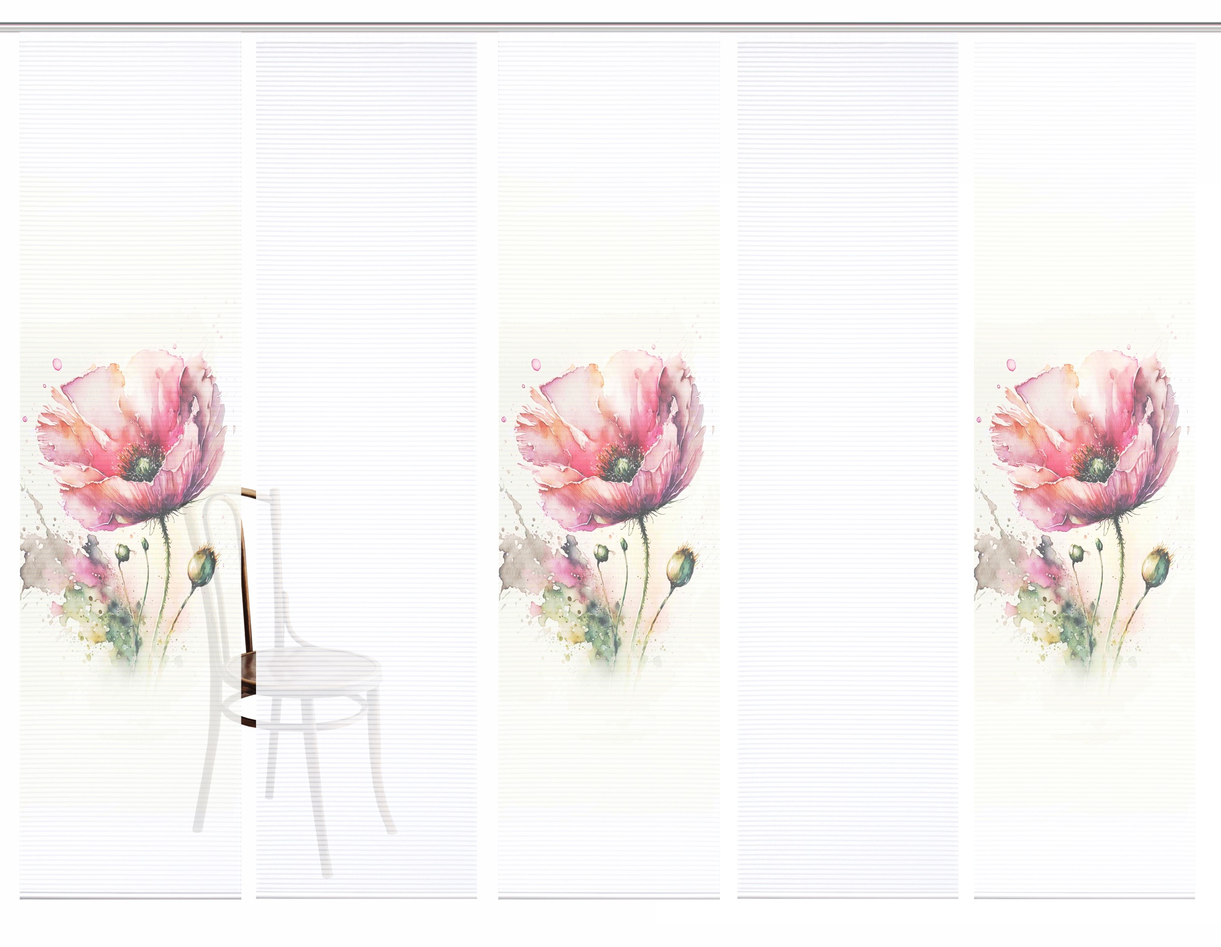 HOME in green Schiebegardine "MELIORA" Paneelwagen 5 Stk. tlg. Bambusoptik, günstig online kaufen