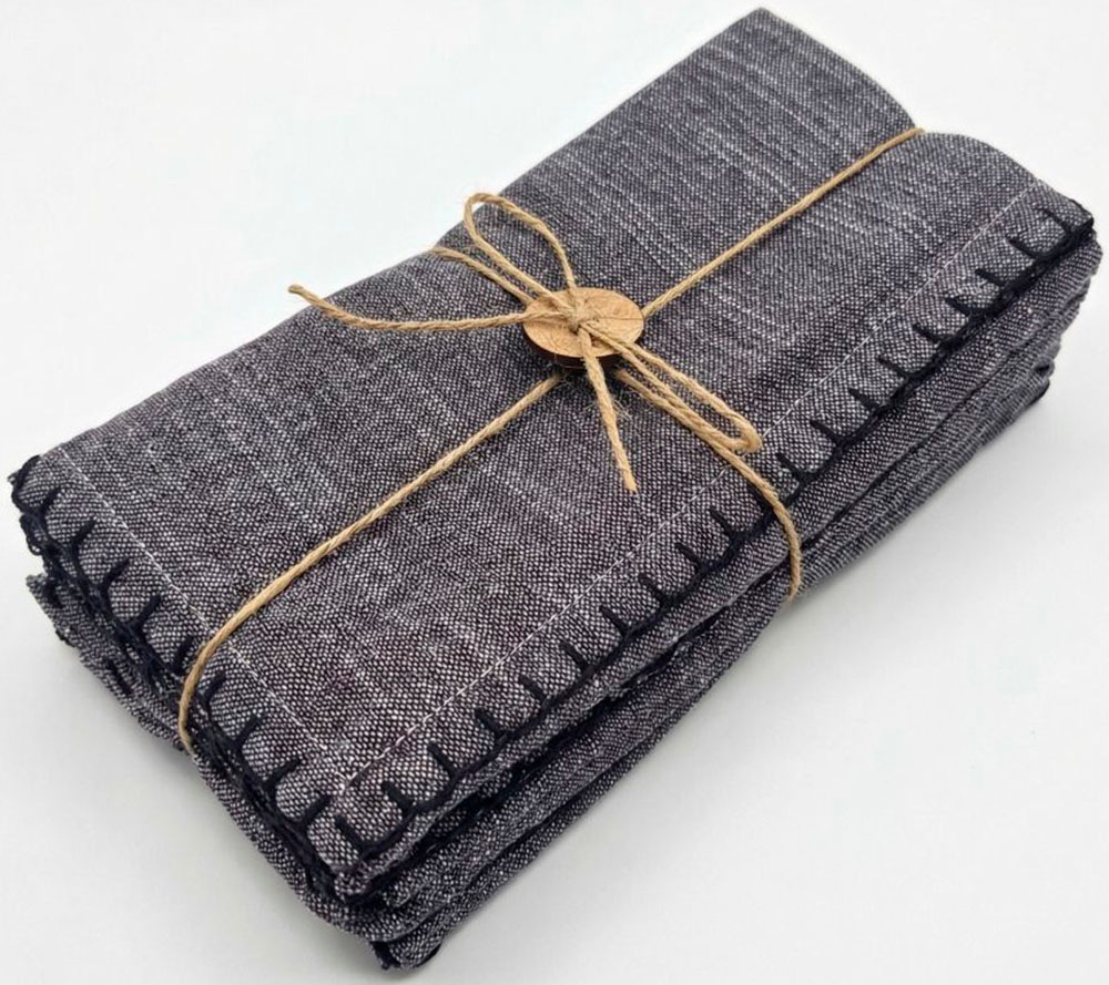 Home affaire Serviettenhalter »Serviette in grau 6erSet«