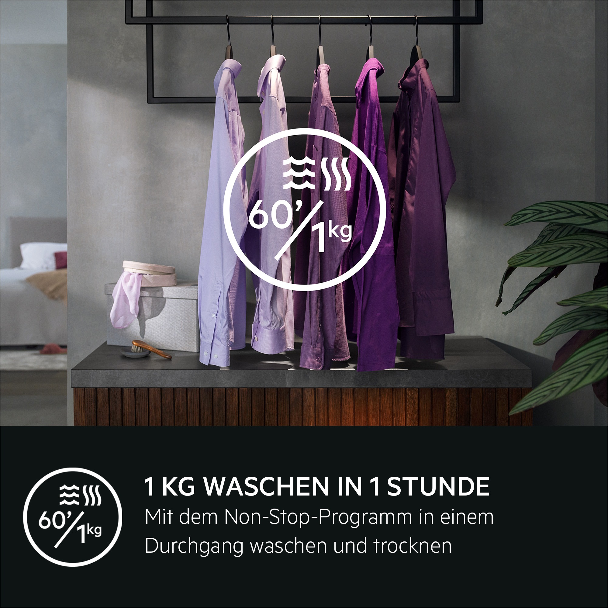 AEG LWK6A50680 Waschtrockner Freistehend Frontlader Weiß