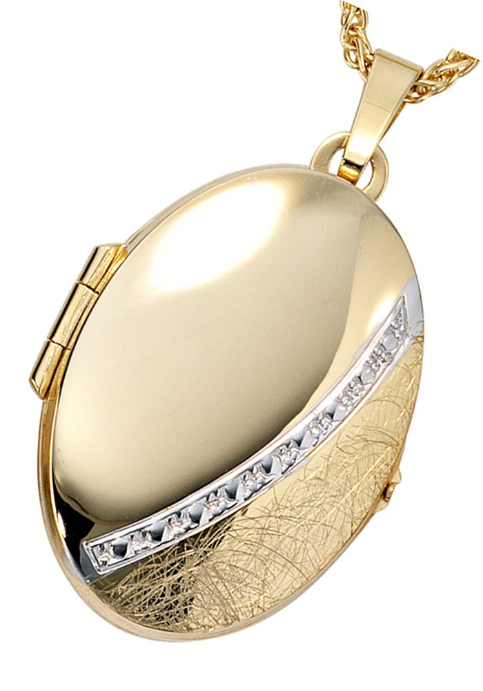 JOBO Medallionanhänger »Anhänger Medaillon oval«, 333 Gold bicolor