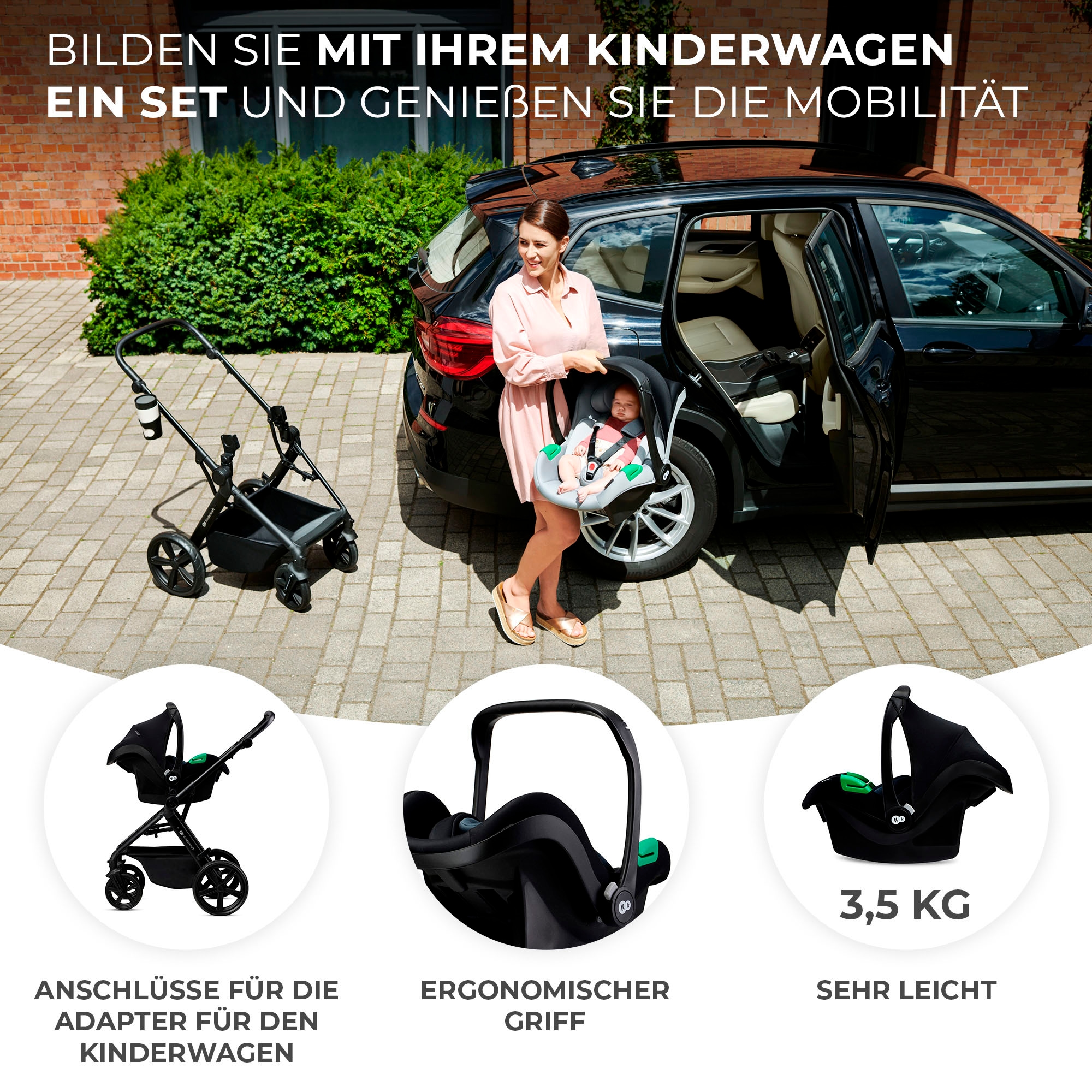 Kinderkraft Autokindersitz »MINK PRO i-Size + MINK FX Basis Set«
