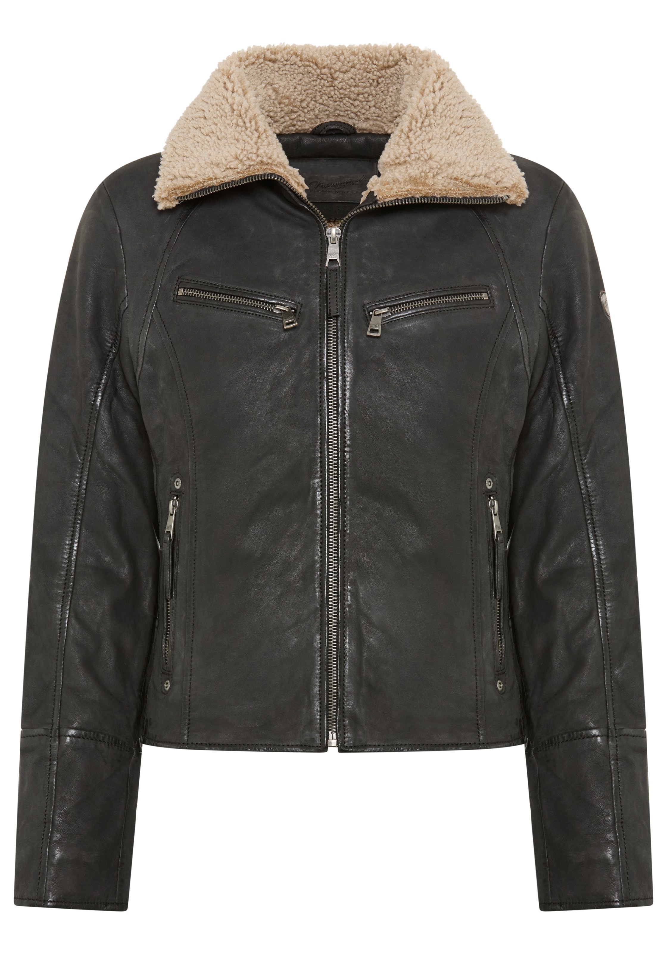 Mauritius Lederjacke "MWNaedda" mit hochschließendem Kragen mit Teddyplüsch günstig online kaufen