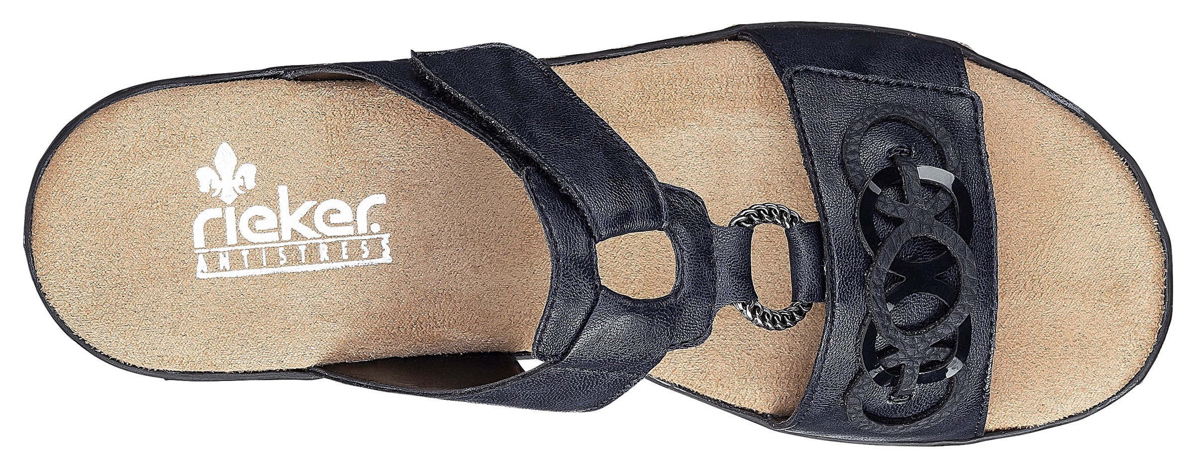 Thumbnail - Rieker Pantolette, Plateau, Sommerschuh, Schlappen mit Schmuckelementen