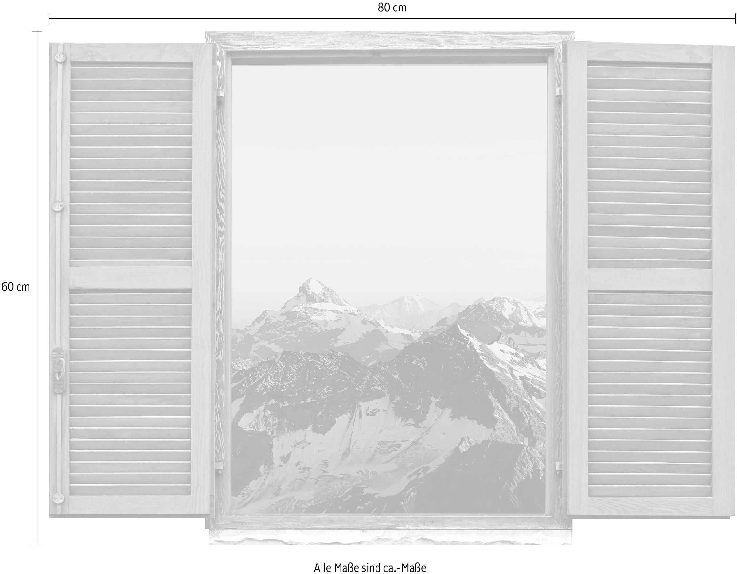 queence Wandtattoo »Berge«, (1 St.), Wandsticker, Wandbild, selbstklebend, 3D, Fenster