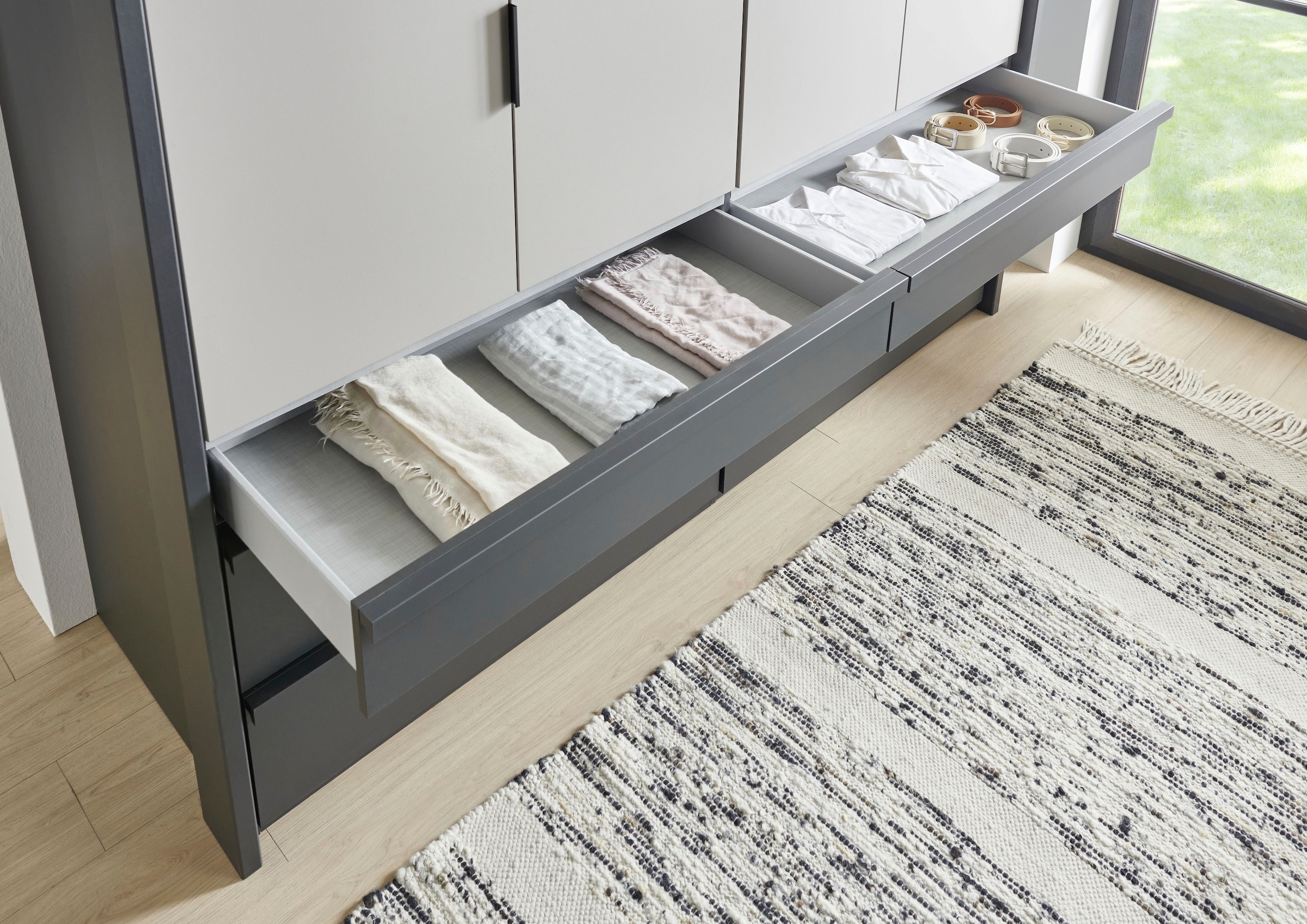 Wimex Falttürenschrank »Oxford by fresh to go, in 3 Breiten und 2 Höhen, Made in Germany«, (mit Schubladen, wahlweise mit oder ohne Spiegel), mit hochwertigen Falttüren für den perfekten Überblick
