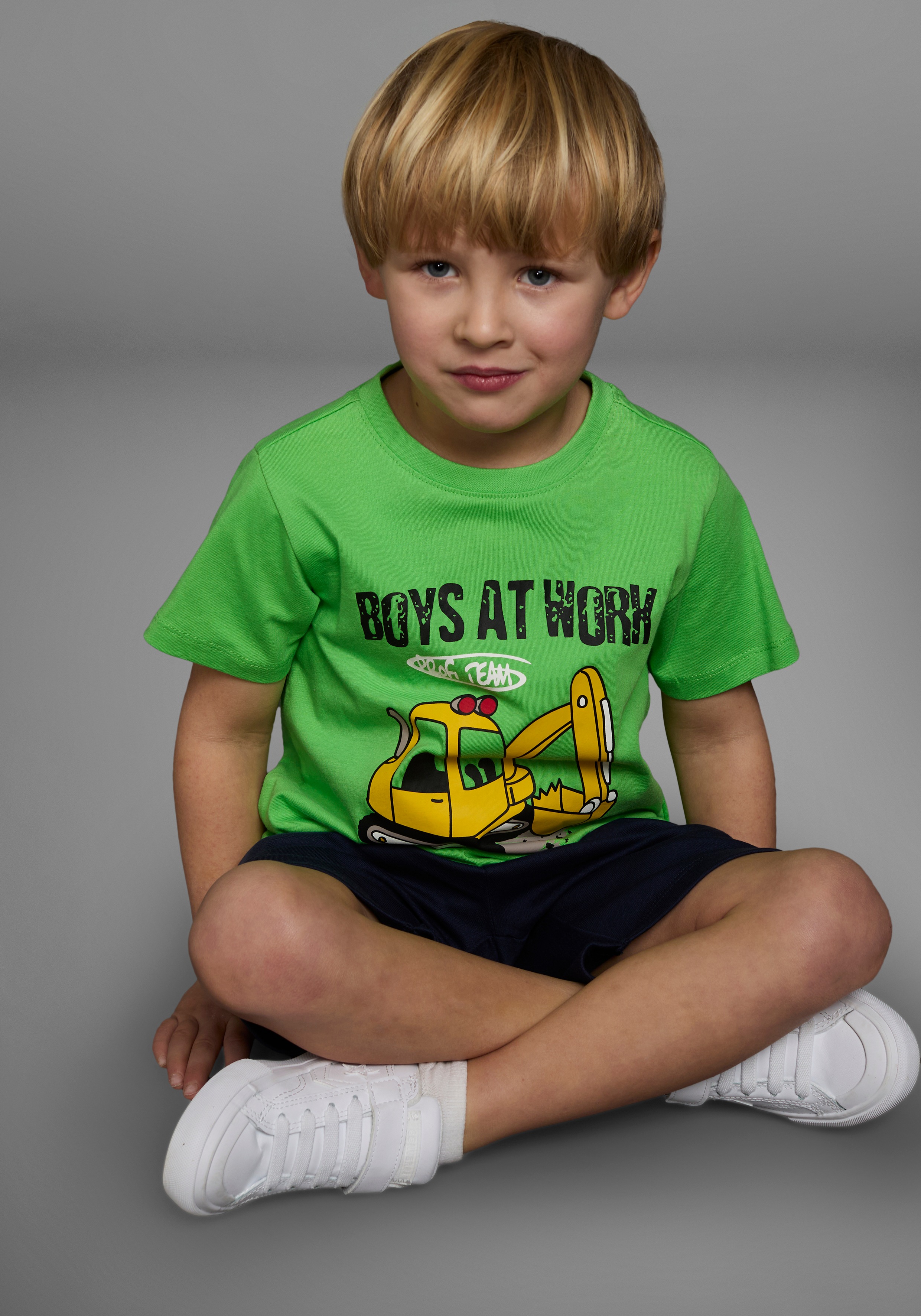 Thumbnail - KIDSWORLD Shirt & Shorts "2tlg. Set T-Shirt+Sweatbermudas" Spar-Set, 2 Stk. tlg. BOYS AT WORK