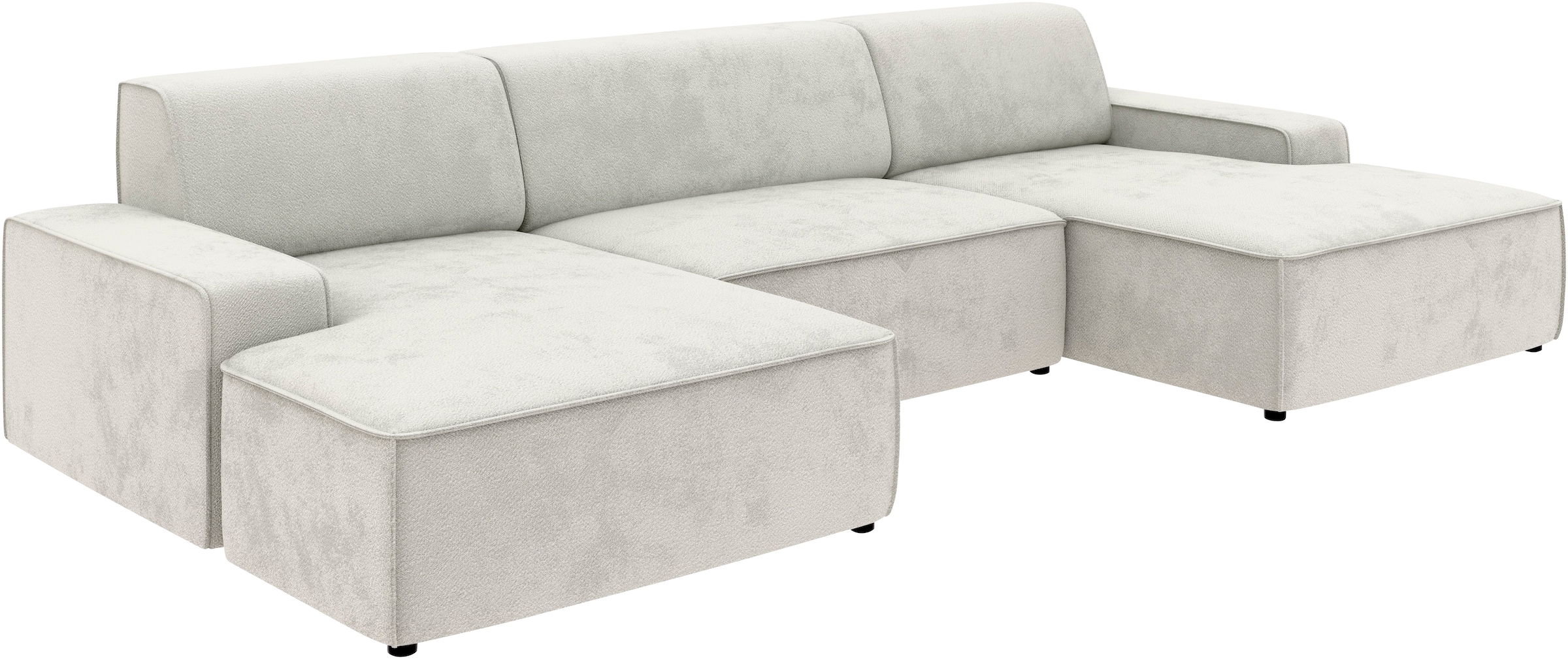 TRENDMANUFAKTUR Wohnlandschaft »Graz, wahlweise mit Sitzvorschub und Bettkasten, U-Form, Breite 329 cm«, in Cord-, haustierfreundlichem LEO Struktur- oder LUMOS-3D-Bezug