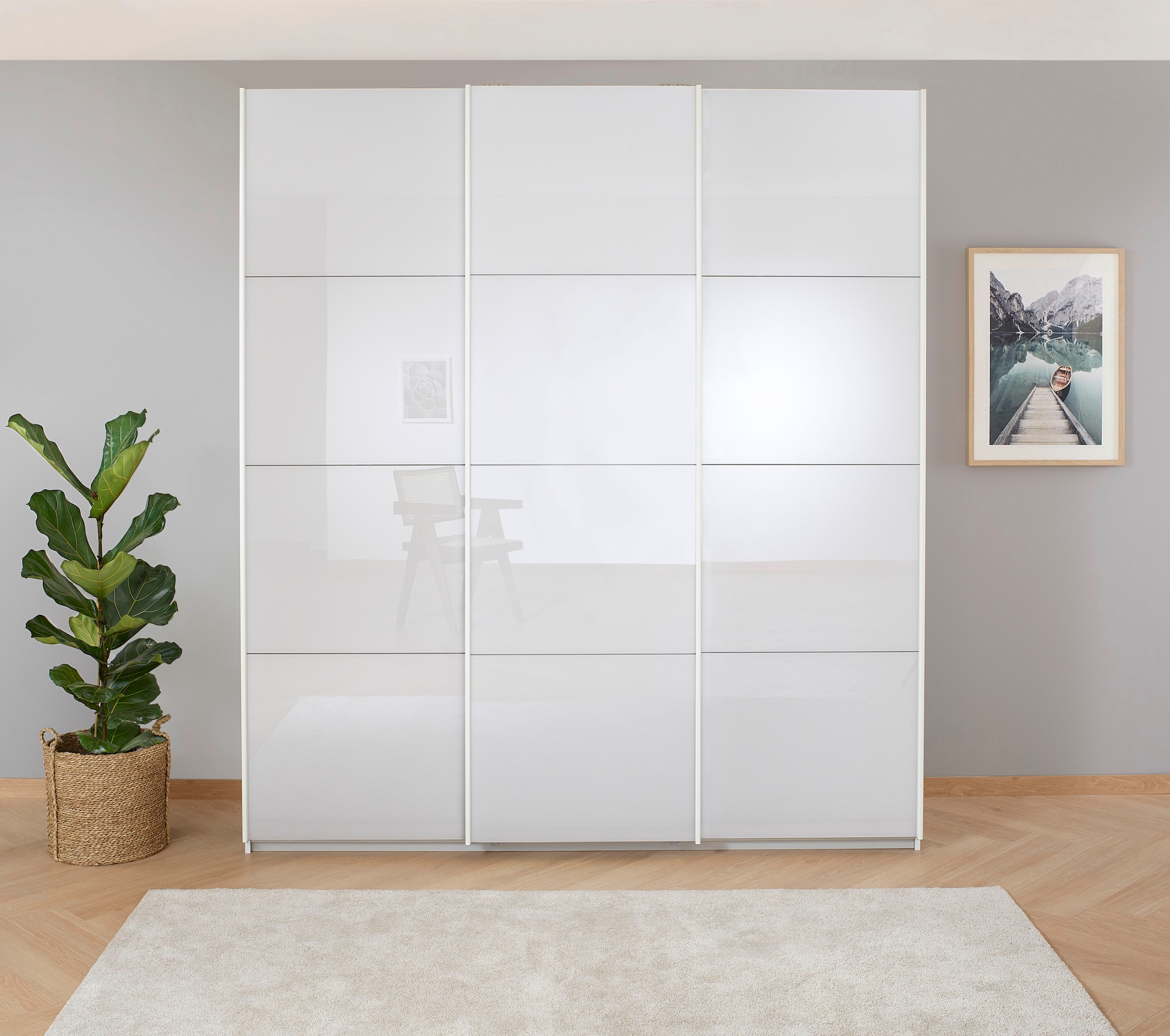 OTTO home Kleiderschrank "Mehrzweckschrank Aktenschrank Möbel Mietswohnung Schlafzimmer KOLUNA" 3 Ausstattungen BASIC/CLASSIC/PREMIUM (inkl. SOFT-CLOSE-FUNKTION), Breiten 203/271/315/360 cm Höhen 210/229 Glas-Front MADE IN GERMANY