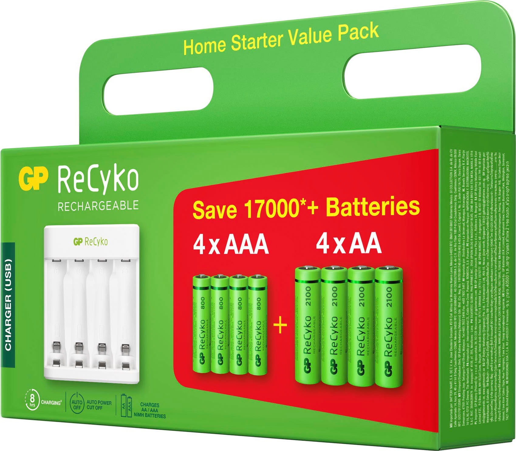 GP Batteries Batterie-Ladegerät »USB Ladegerät GP E411 4 x AA 2100 mAh 4 x AAA« kaufen