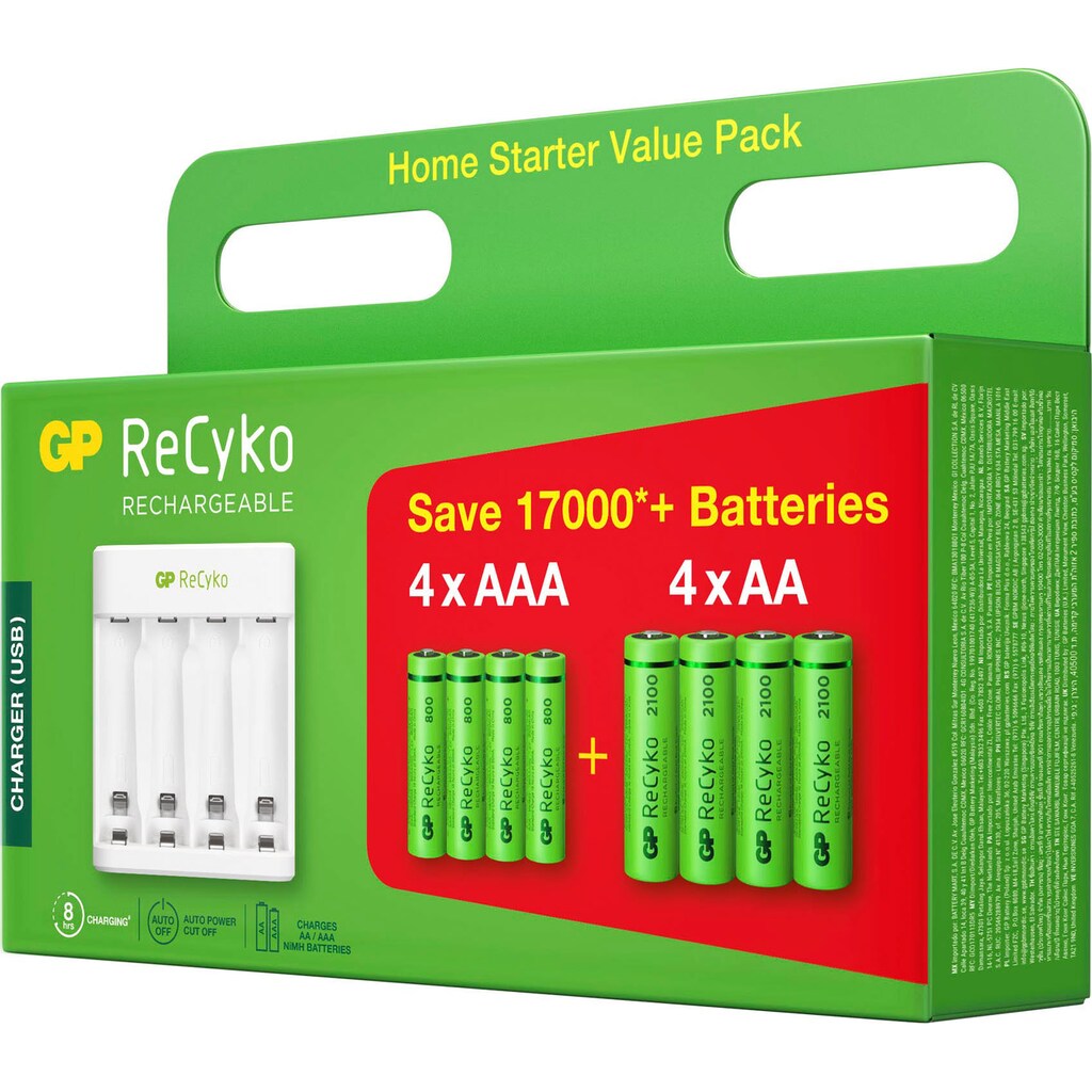 GP Batteries Batterie-Ladegerät »USB Ladegerät GP E411 4 x AA 2100 mAh 4 x AAA«