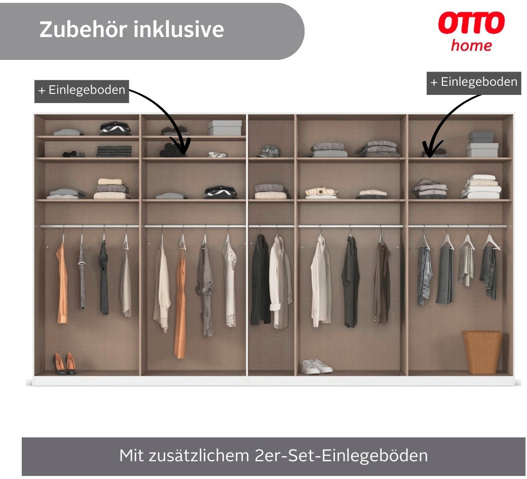 Thumbnail - OTTO home Drehtürenschrank "Kleiderschrank Schrank Garderobe AGORDO mit Dekor- oder Hochglanzfront" in zwei Griff-Farben...