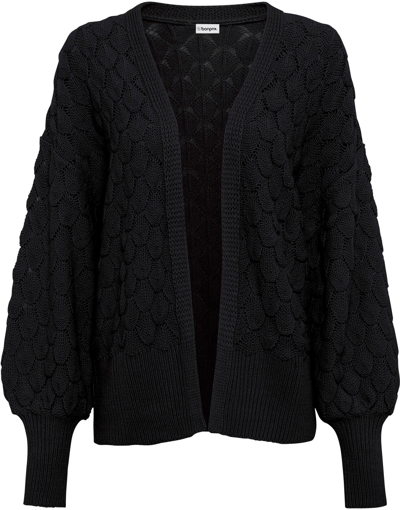 bonprix Ajourstrickjacke »Ajour-Strickjacke« Oversize-Passform, Ajour-Muster, femininer Stil, aus Polyacryl