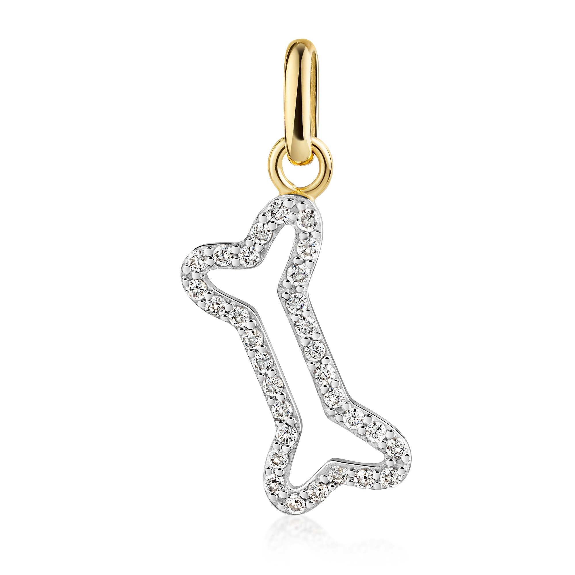 FIRETTI Damen Kettenanhänger "Schmuck Geschenk Gold 333 Halsschmuck Anhänger Knochen", Gelbgold 333, 0,52 ggelbgoldfarben, weißgoldfarben,