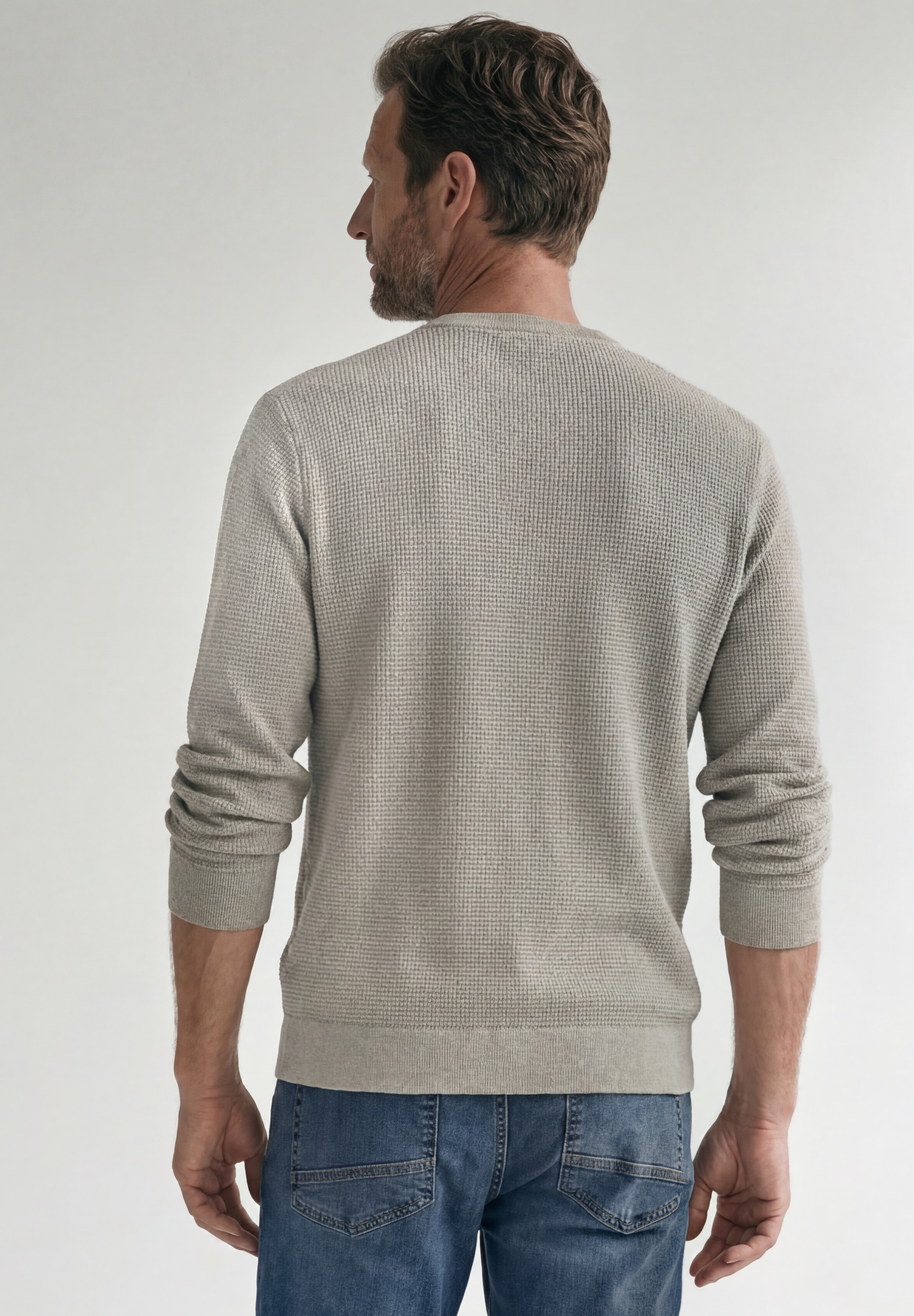 STREET ONE MEN Strickpullover aus reiner Baumwolle