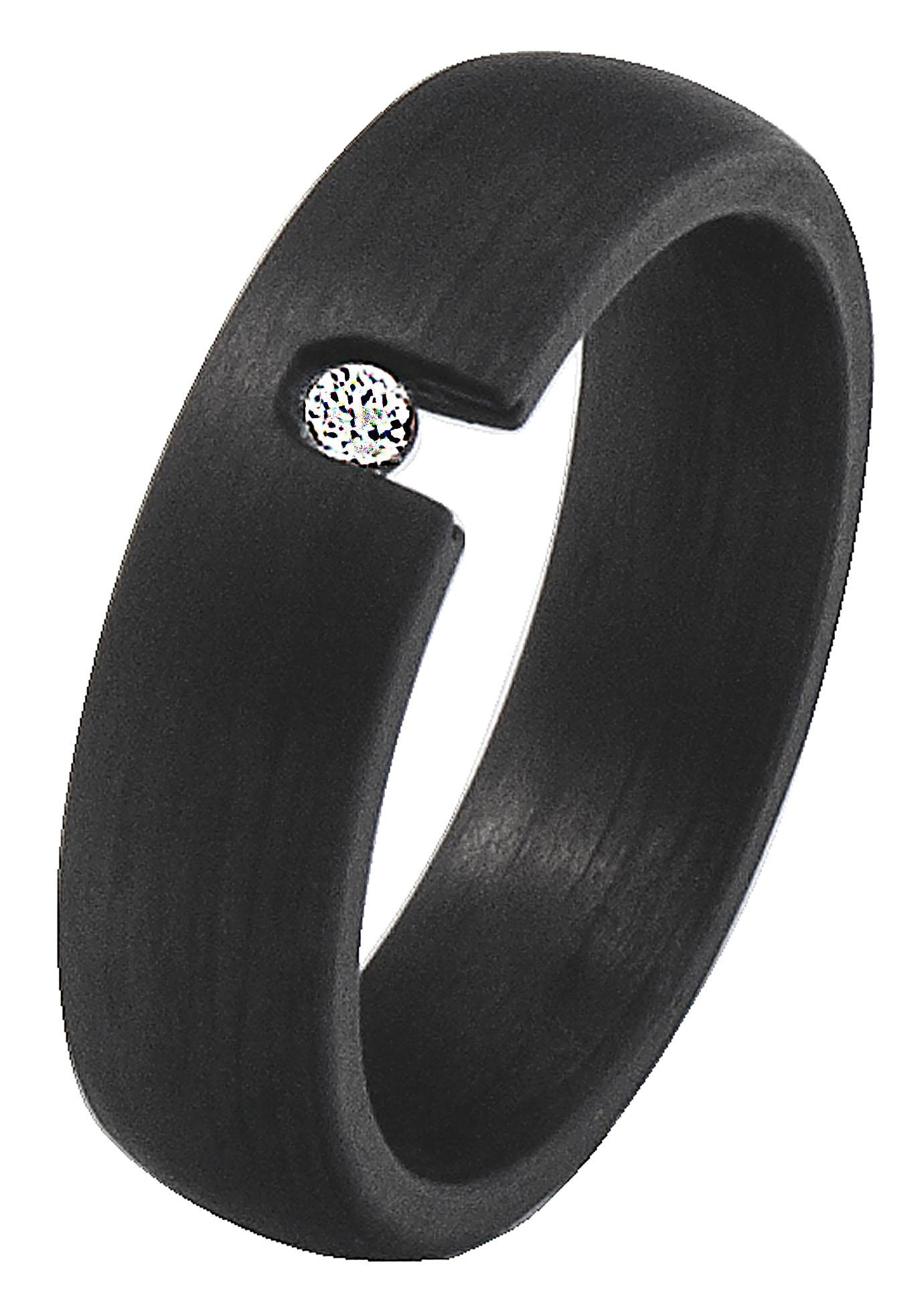 DOOSTI Trauring »Schmuck Geschenk CARBON Trauring Ehering Partnerring LIEBE«, wahlweise mit oder ohne Zirkonia