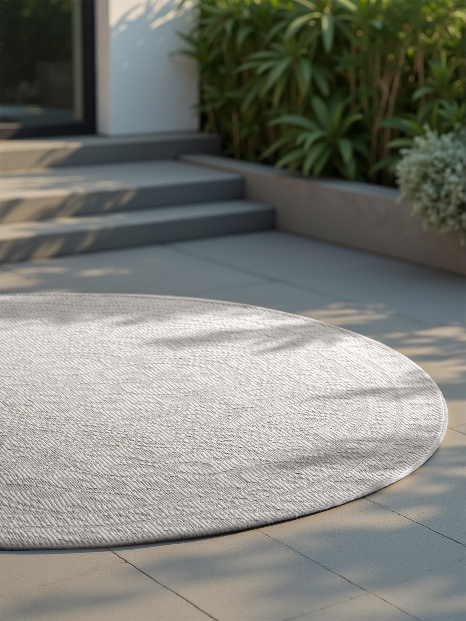 NORTHRUGS Outdoorteppich »Rosel Wendetppich«, rund, 5 mm Höhe, In und Outdoor, Flachgewebe, wetterfest, pflegeleicht, robust