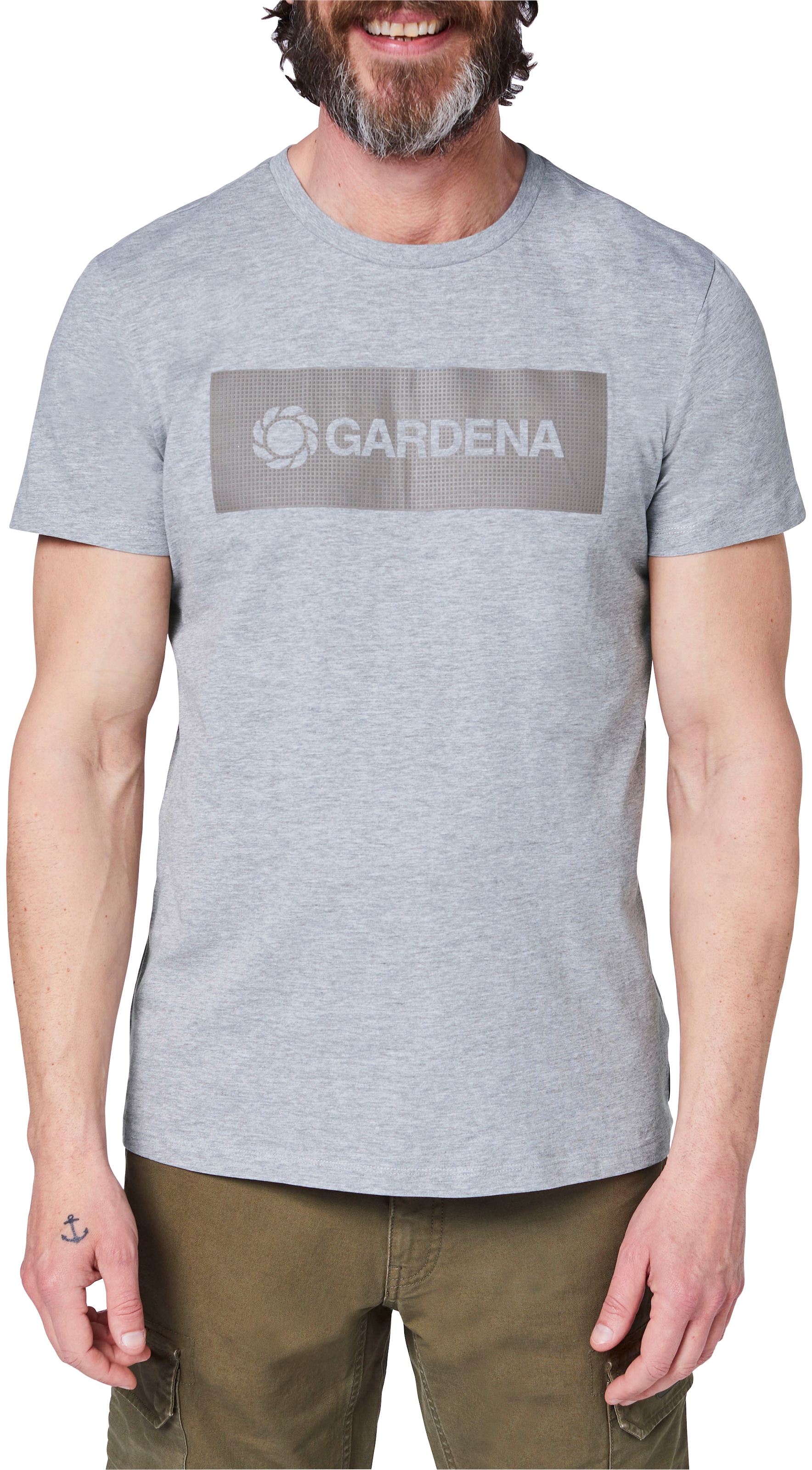 GARDENA T-Shirt »Vapor Blue Melange«, mit Gardena-Logodruck