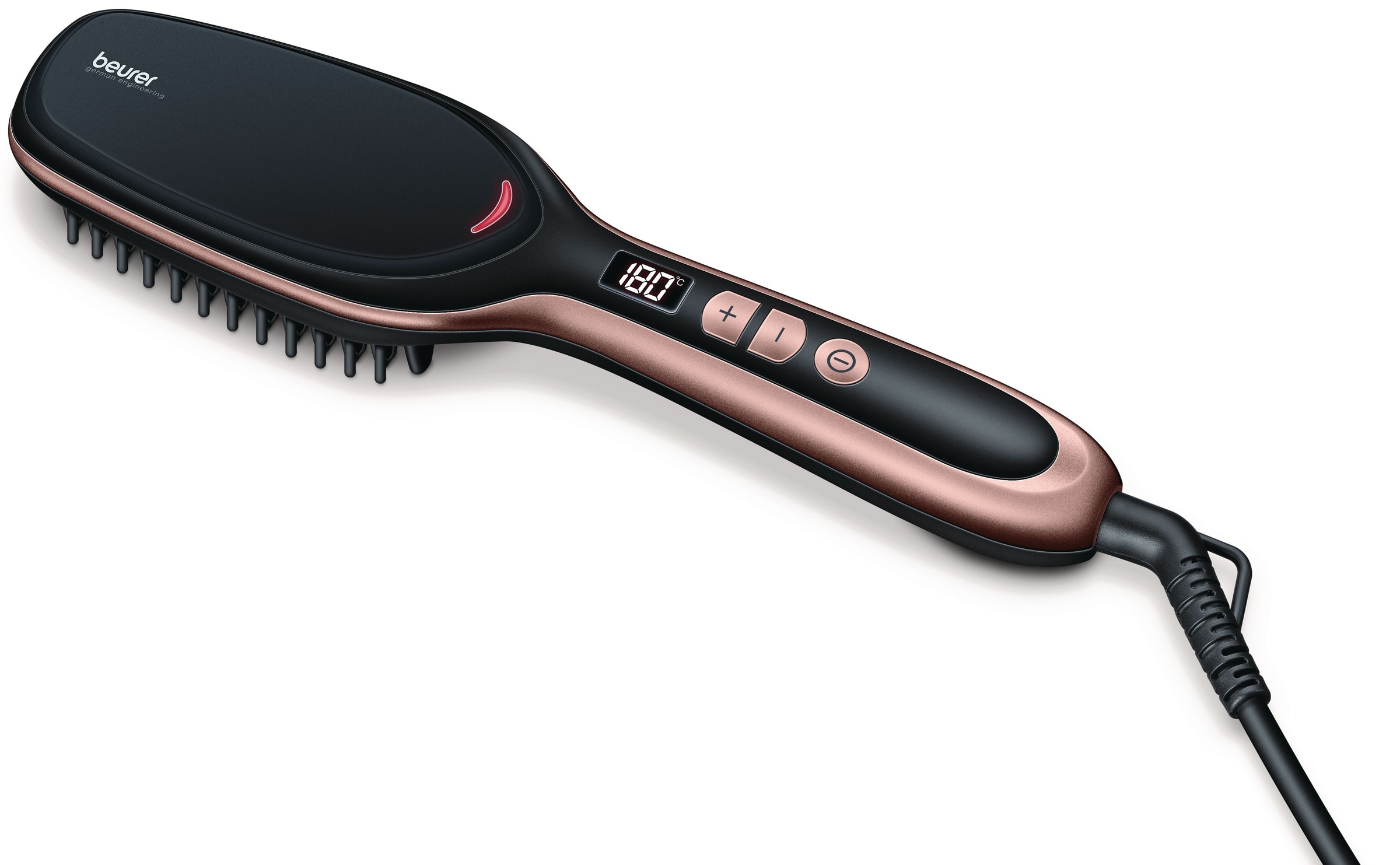 BEURER Haarglättbürste "HS 60 Haarglättungsbürste für geschmeidige, glänzende Haare" 3-Phasen-System Mit Keramik Beschichtung zum Schutz der Haare und Ionenfunktion