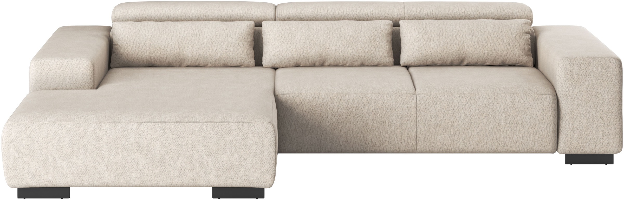 COTTA Ecksofa »Side L-Form, mit Kopfteilverstellung & 3 Nierenkissen«, optional motorische Sitztiefenverstellung