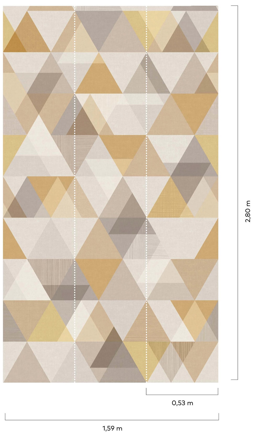 Bodenmeister Fototapete »Dreiecke gold beige«