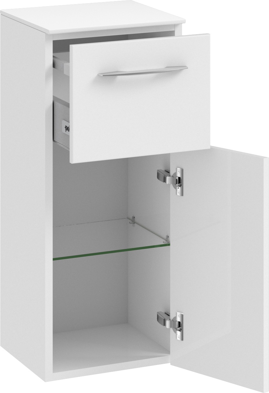 Saphir Badmöbel-Set »Cassca Sprint 3-teilig Mineralmarmor-Waschtisch mit LED-Spiegelschrank«, (4 St.), mit Unterschrank, 4 Türen, 3 Schubladen, inkl. Türdämpfer