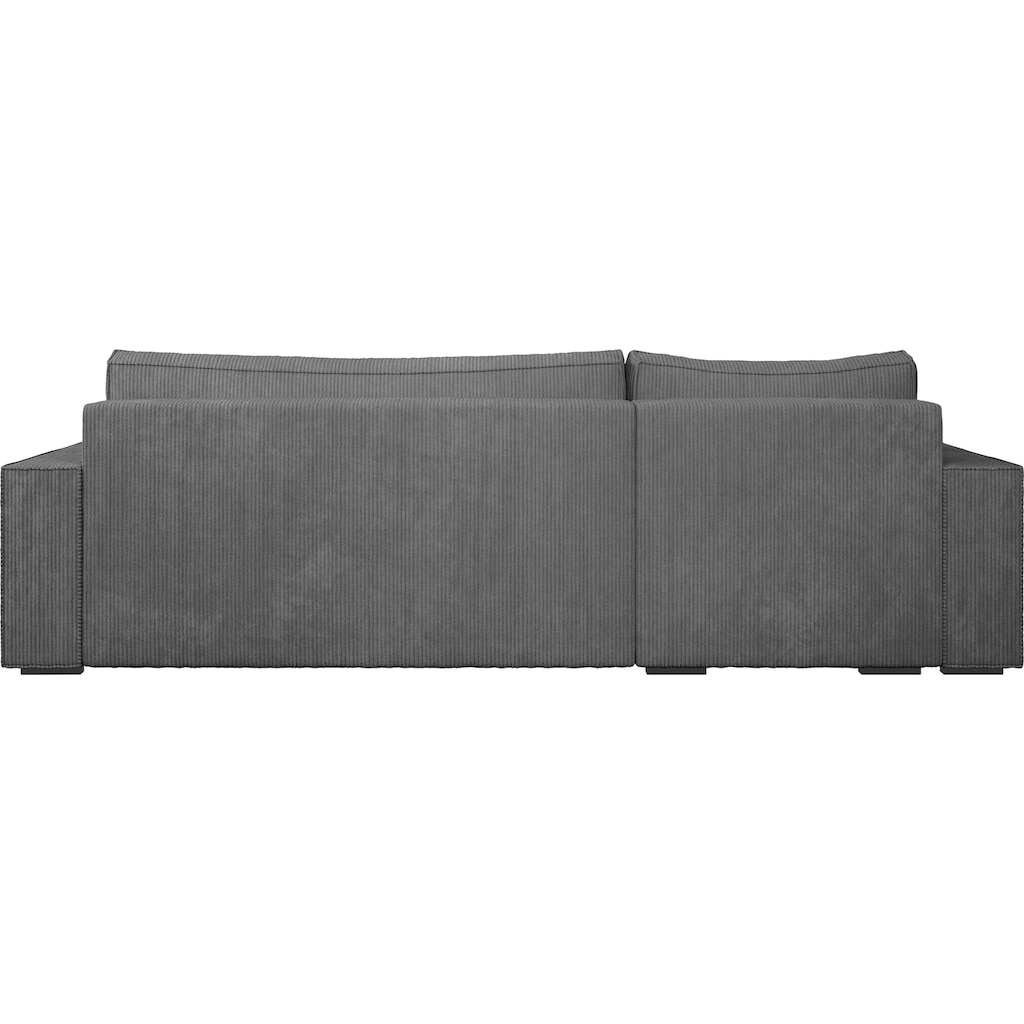 INOSIGN Ecksofa »Wylie«, Cord, Recamiere beidseitig montierbar, mit Bettfunktion und Bettkasten