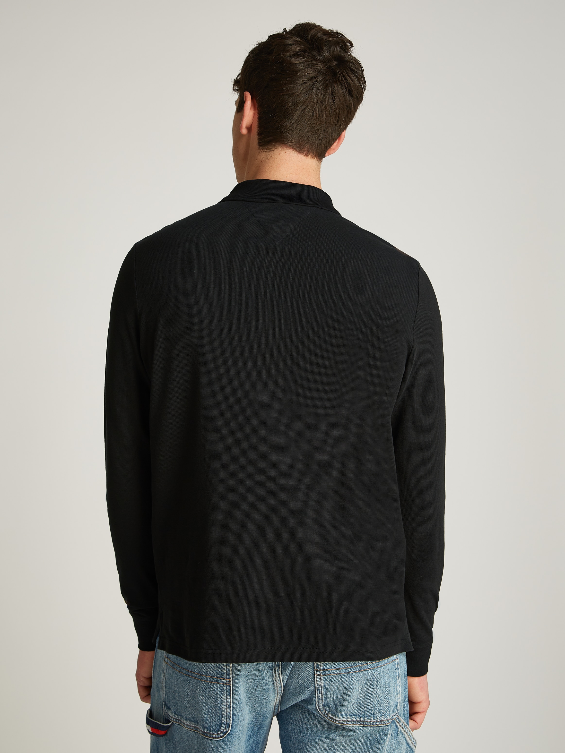 Tommy Jeans Poloshirt »TJM SLIM PLACKET POLO LS EXT«, mit Logostickerei