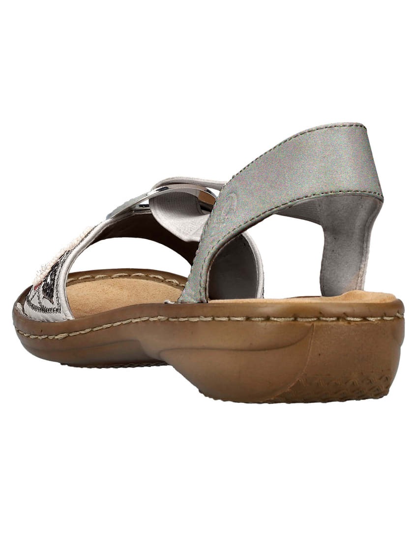 Sandalette RIEKER, Damen, Gr. 41, hellgrau, Lederimitat, Schuhe Sandalette 2
