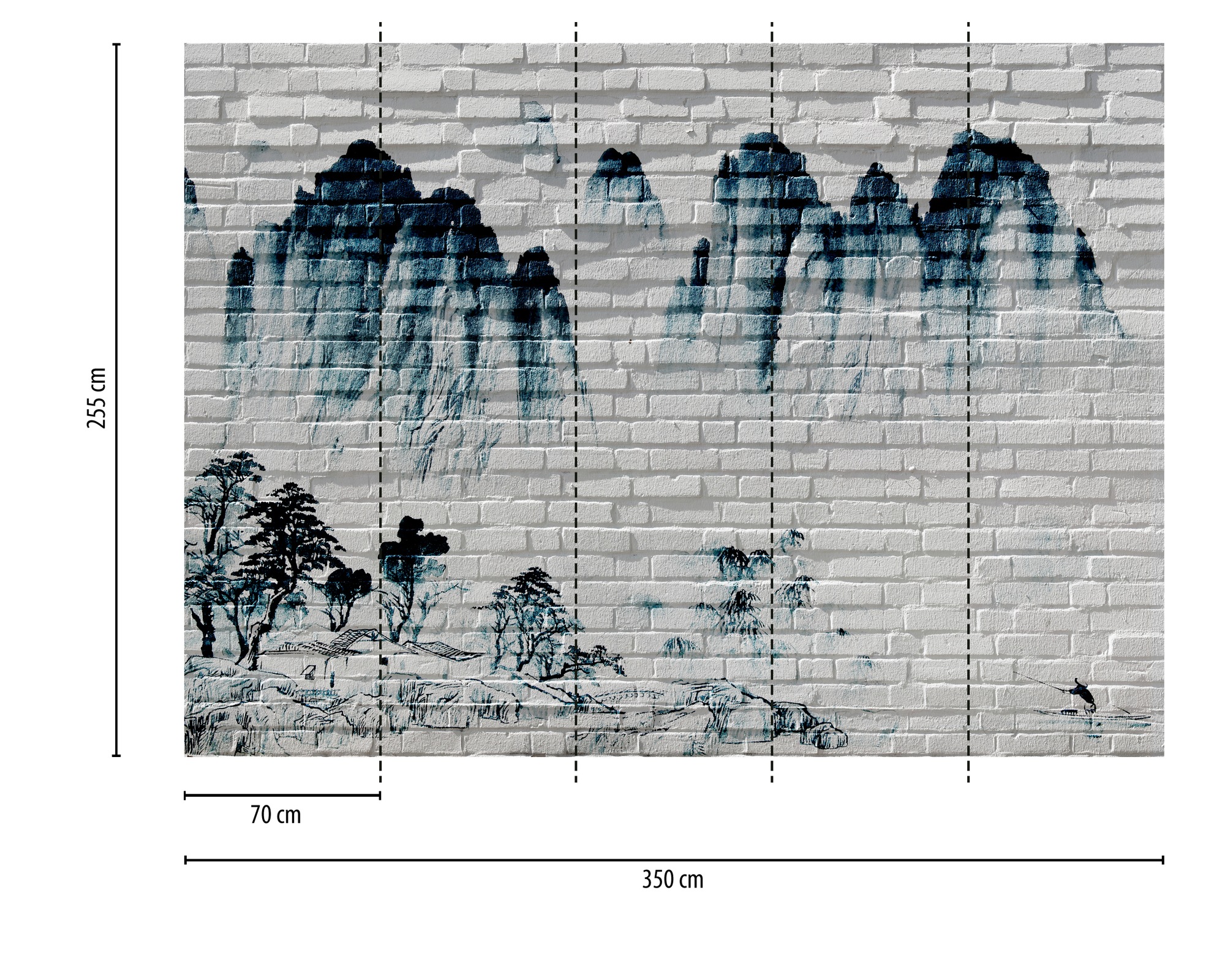 Thumbnail - A.S. Création Vliestapete "Fototapete Asiatische Landschaft Ziegeloptik" matt strukturiert
