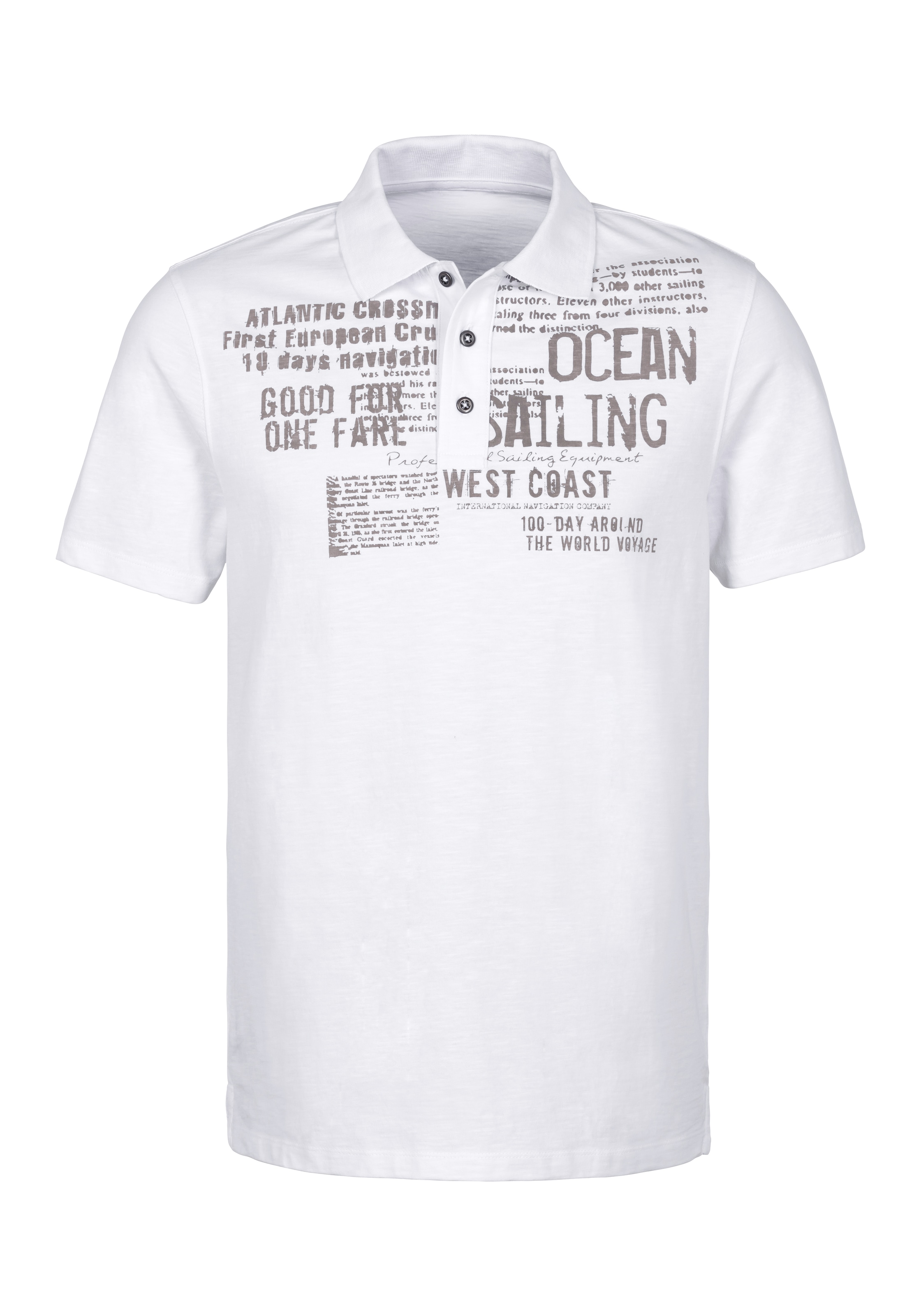 John Devin Poloshirt "mit Print", Regular-Fit, aus Slub-Qualität, mit Print günstig online kaufen