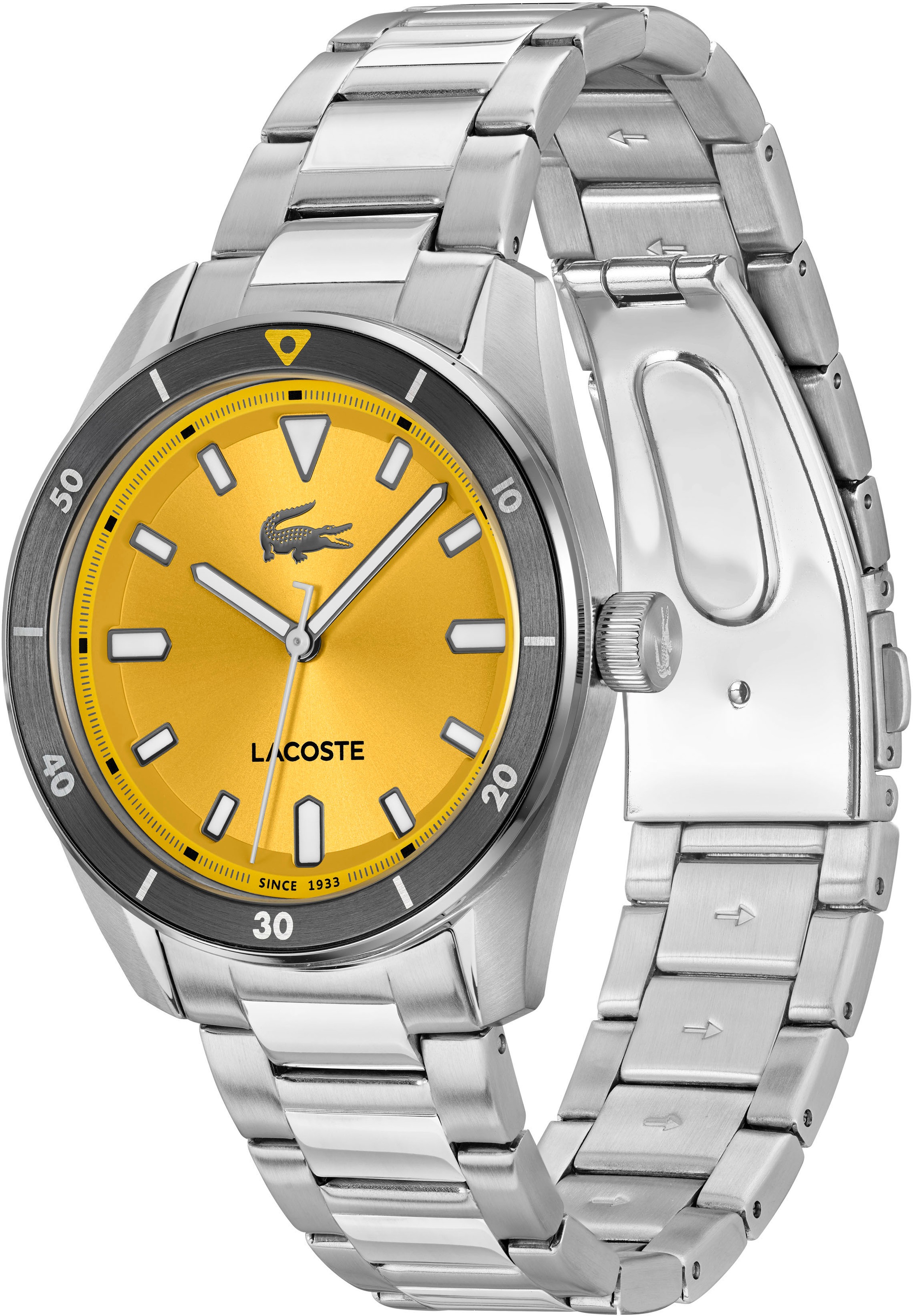 Lacoste Quarzuhr »BOSTON«, Armbanduhr, Herrenuhr, Edelstahlarmband, analog
