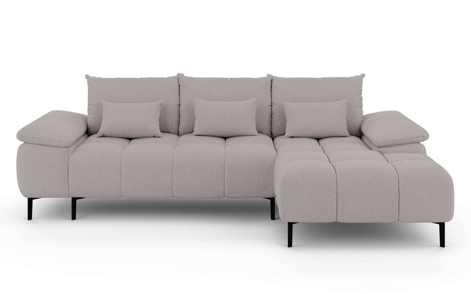 INOSIGN Ecksofa »DROMARA Schlafsofa mit Bettkasten, Maße: B/T/H 277/141/91 cm«, L-Form mit Recamiere rechts/links bestellbar, Wellenunterfederung