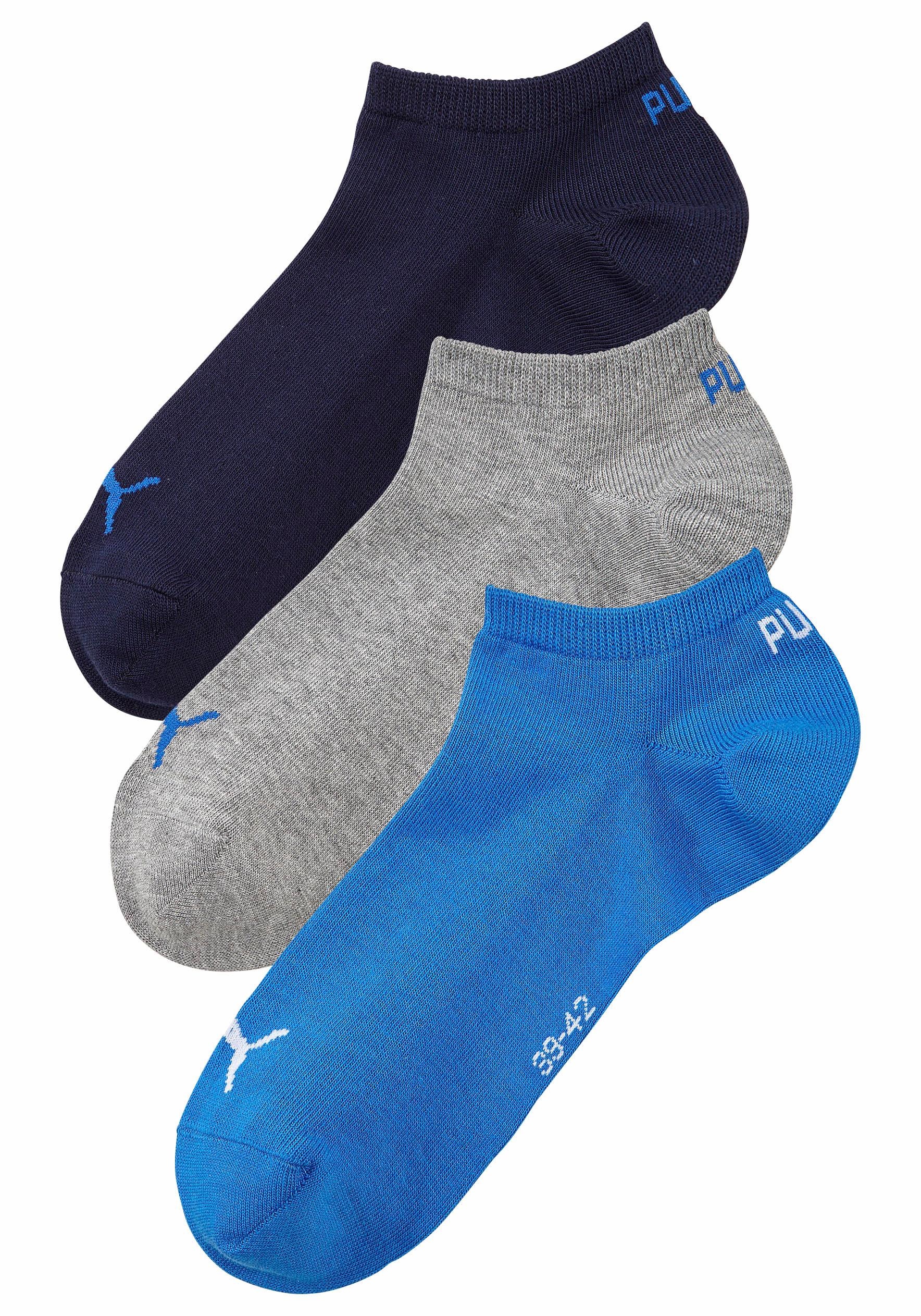 PUMA Sneakersocken, (3 Paar), mit eingestricktem Markenlogo