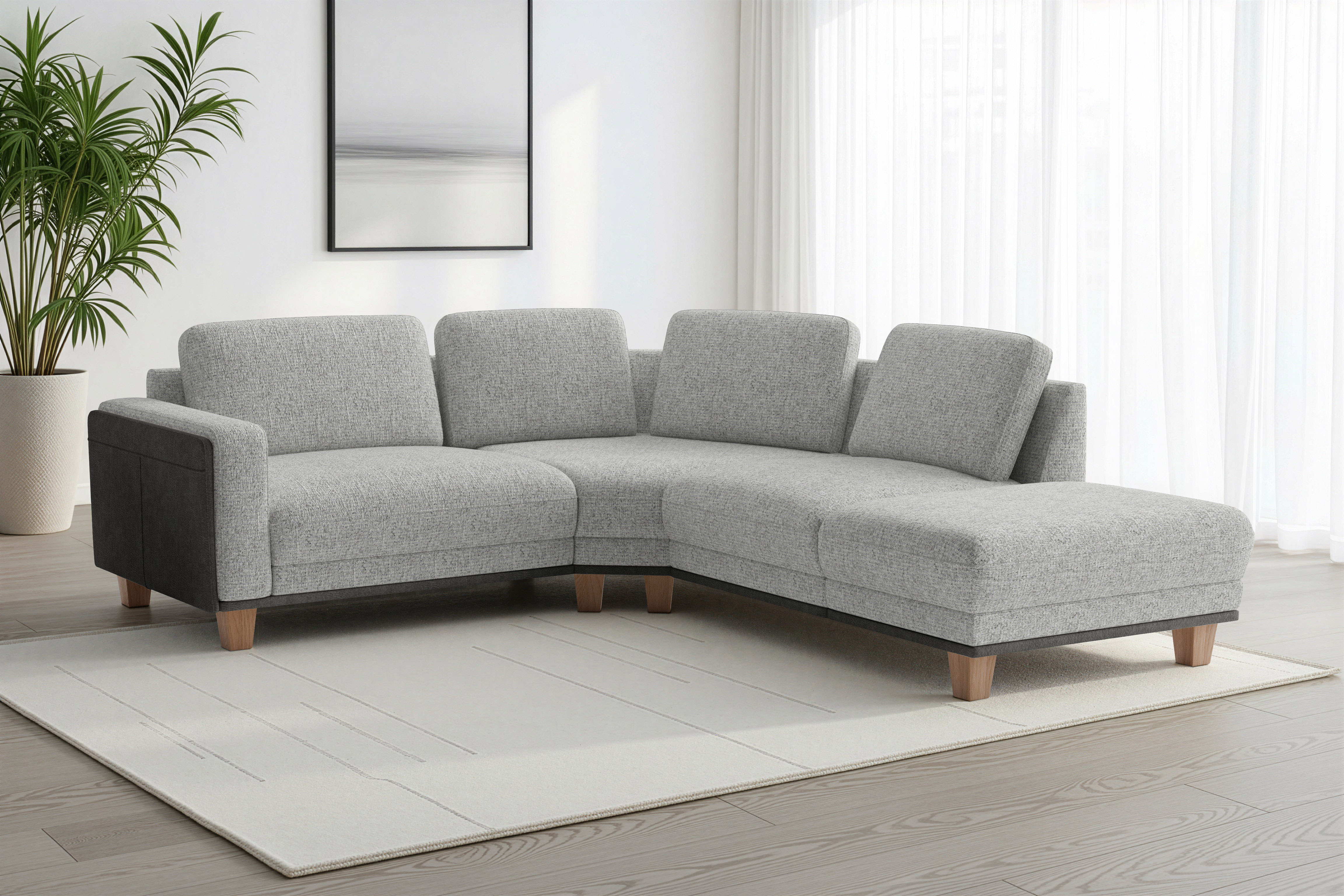 sit&more Ecksofa "Concept" Modernes Sofa in drei Fußfarben zur Auswahl