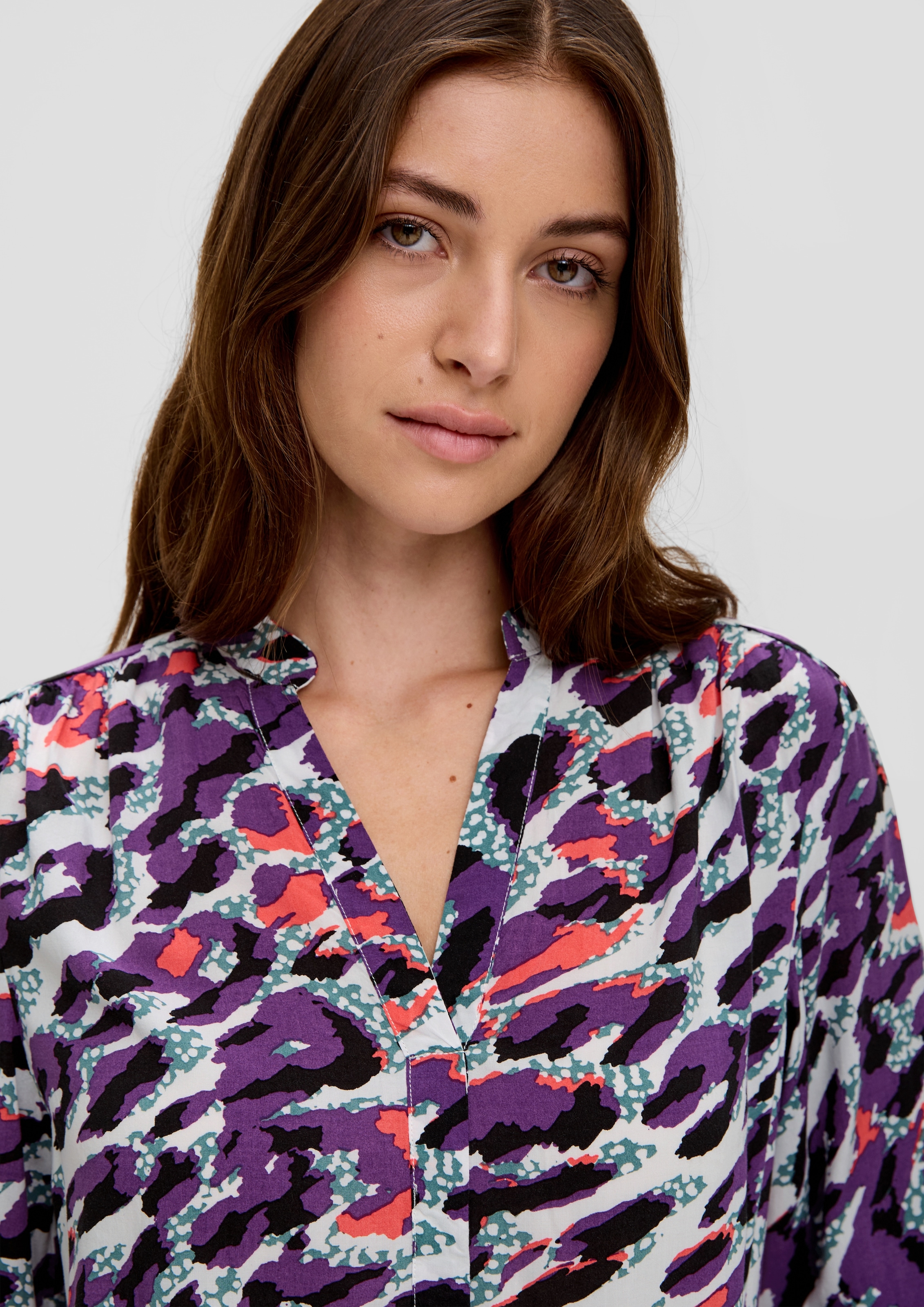 QS Druckbluse, mit modernem Animal-print günstig online kaufen